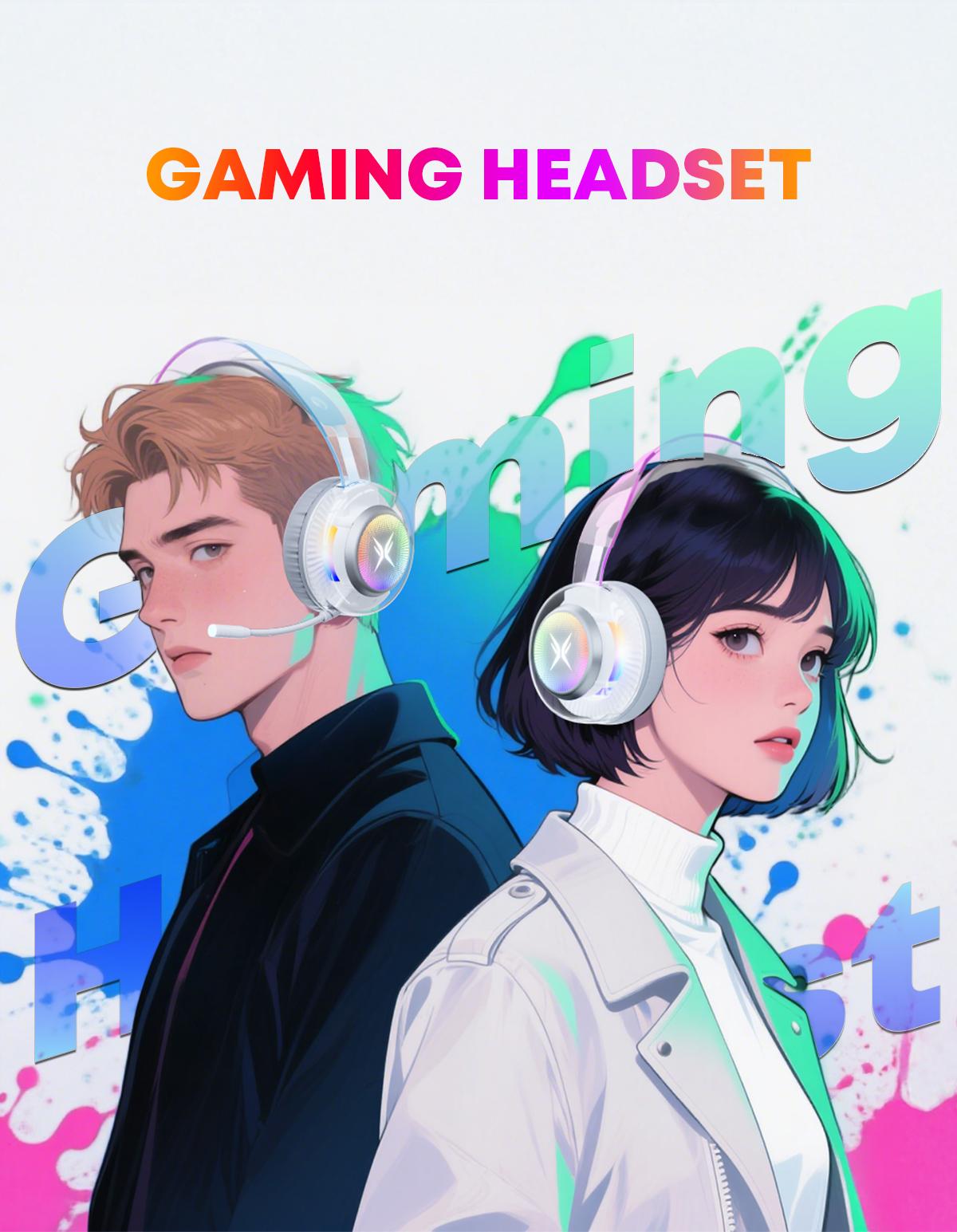 [New Upgrade] TAGRY TRONICX G5 Wired Gaming Headset with 50mm Driver, ENC Microphone, USB Headset with 7.1 Surround Sound, Control Box for PS5/Switch in Dock Mode (Not Compatible with Xbox or Controller)