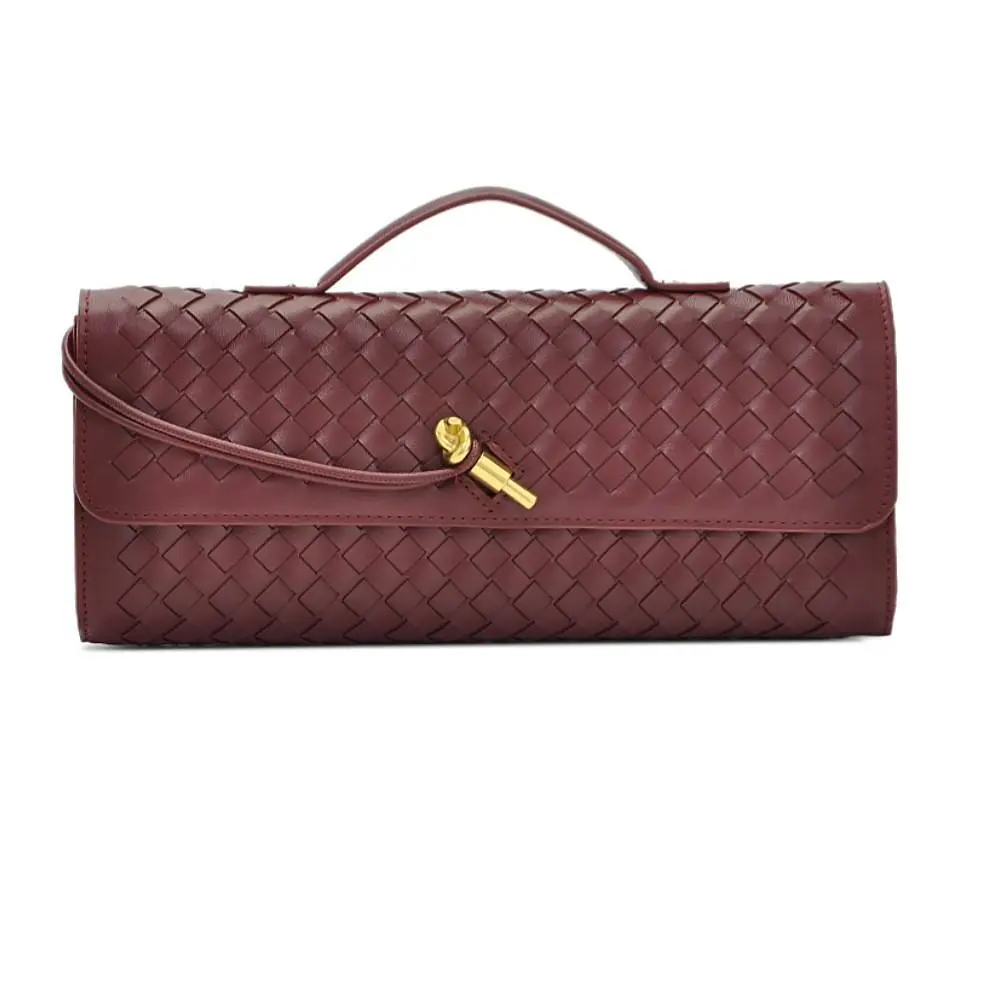 Women's Woven Clutch Purse, Trendy PU Leather Mini Shoulder Bag with Elegant Texture Design, Chic Underarm Crossbody Handbag for Evening Events, Date Night, Wedding Guest, Party, Shopping & Daily Outfits