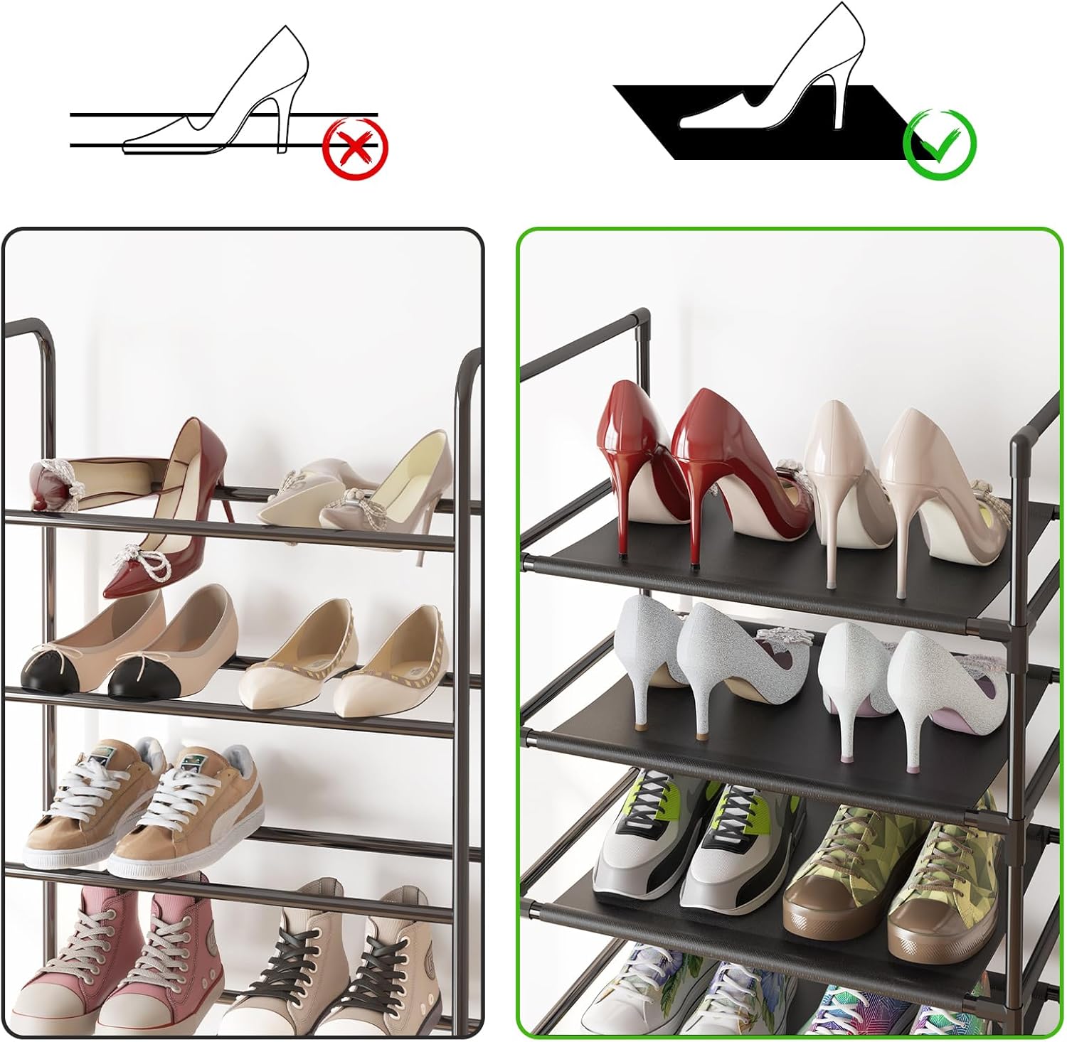9-Tier Metal Shoe Rack Organizer for 50-55 Pairs,Stackable,Space Saving Shoe Storage Shelf for Entryway, Closet, Bedroom,New Year Gifts Waterproof Accessory 9-Tier Metal Shoe Rack Organizer for 50-55 Pairs,Stackable,Space Saving Shoe Storage Shelf for Entryway, Closet, Bedroom,New Year Gifts Waterproof Accessory