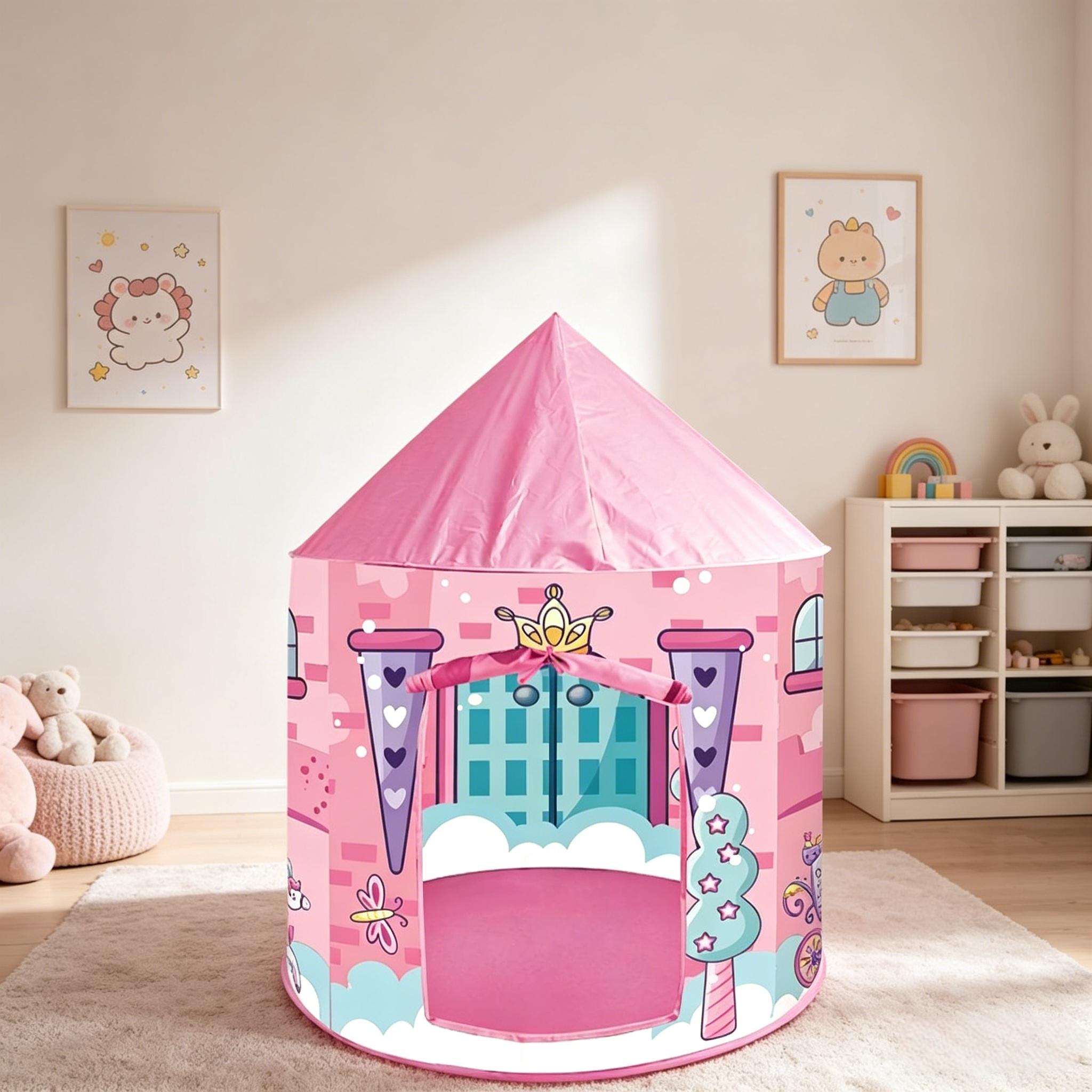 Kids Fun Yurt Play Tent, Portable Outdoor Playhouse, Beach Castle Toy, Perfect Christmas & Halloween Gift for Boys Girls, No Accessories & Lights