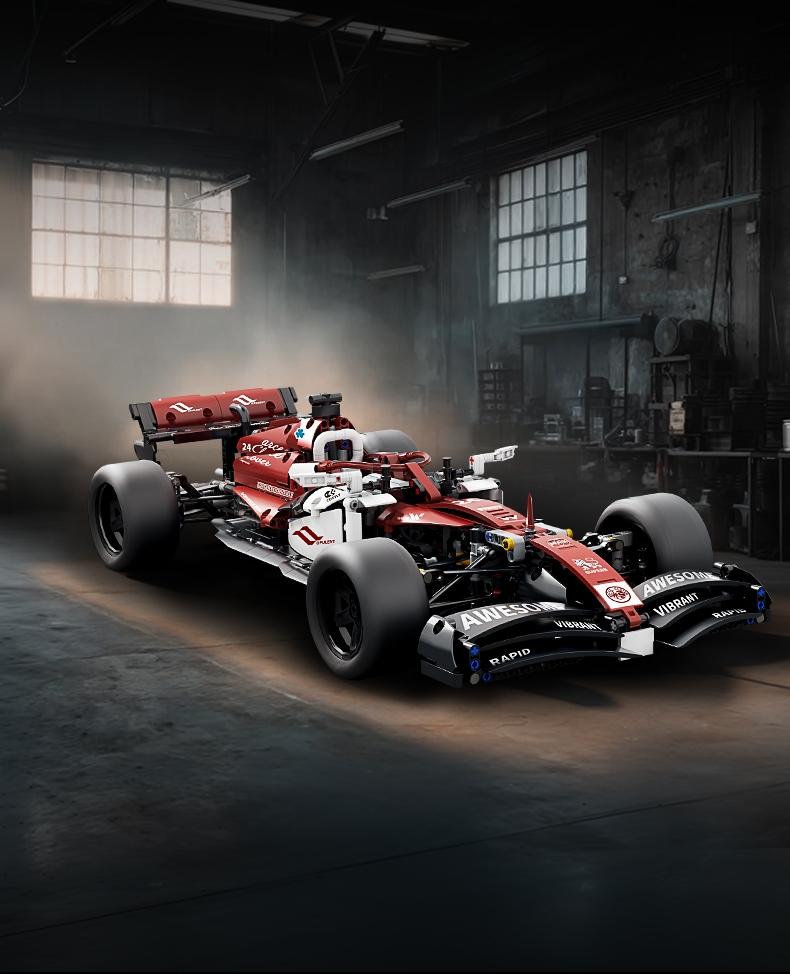 1:10 Classic Formula One F1 Building Model Set, Movie Inspired Bricks, Customizable Tech Toy, Adult Kids Holiday Gift, High Detail Collectible