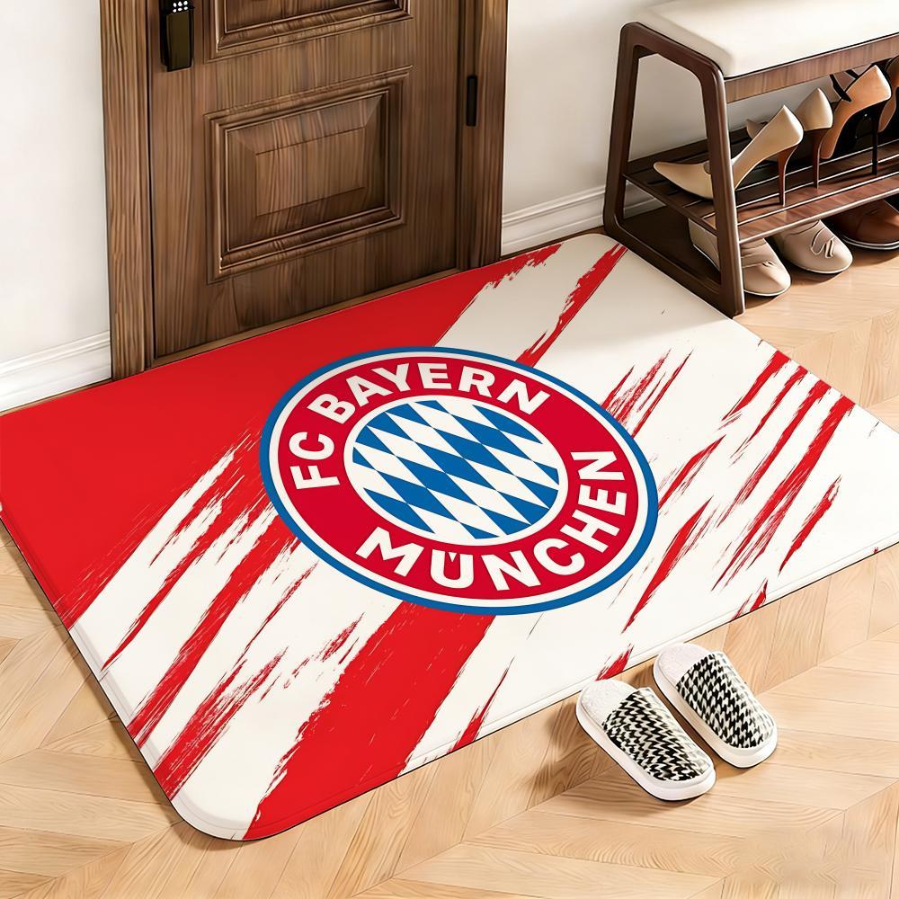 Sports FC Bayern Muenchen Floor Mat This soft flannel mat provides a cozy Soft flannel mat with quick water absorption, non-slip and durable. Easy to clean, ideal for bathroom and entryway use.