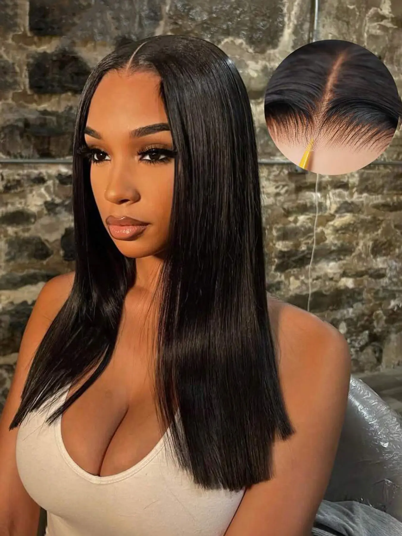 Straight 13x4 Lace Front Glueless Wig, Human Hair Wig Pre-Trimmed Pre-Tapered Pre-Bleached Natural Hairline, Easy to Wear, Human Hair, Invisible Drawstring