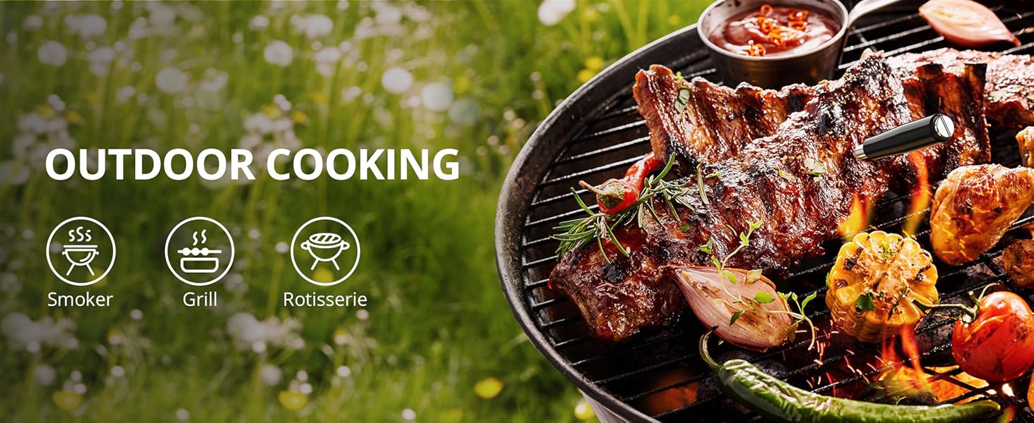 CharMeter Wireless Thermometer,Bluetooth meat thermometer,for Remote Monitoring of Smoker,Grill, and Oven,Perfect Accessories Gift for Kitchen Lovers CharMeter Wireless Thermometer,Bluetooth meat thermometer,for Remote Monitoring of Smoker,Grill, and Oven,Perfect Accessories Gift for Kitchen Lovers