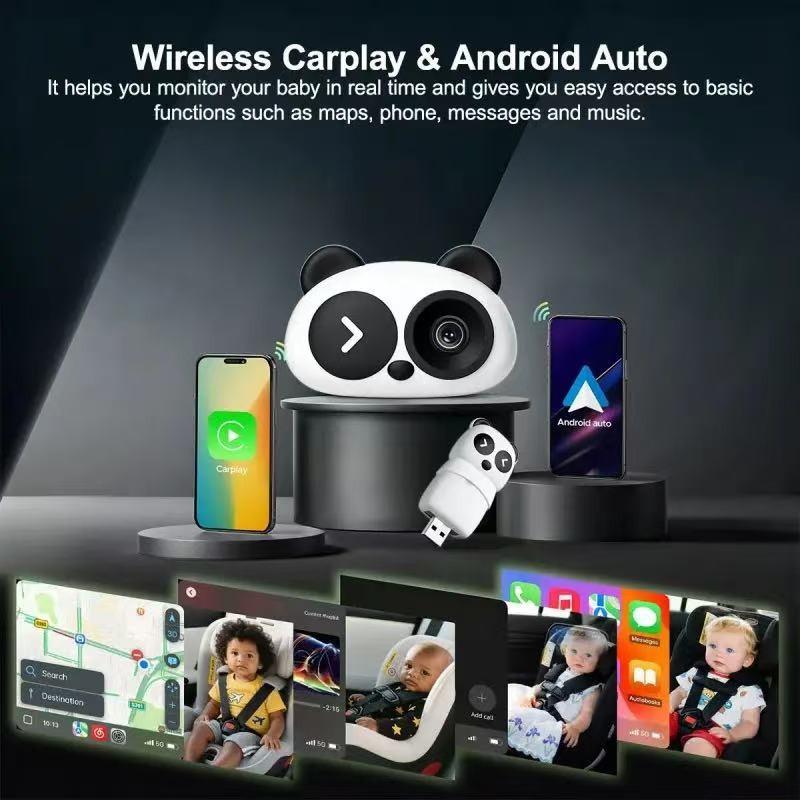 1080P Wireless Baby Car Camera, 150° Wide Angle In-Car Monitor, Compatible with Car Display Screens, Split-Screen Display, Easy Installation, Baby and Pet Monitoring
