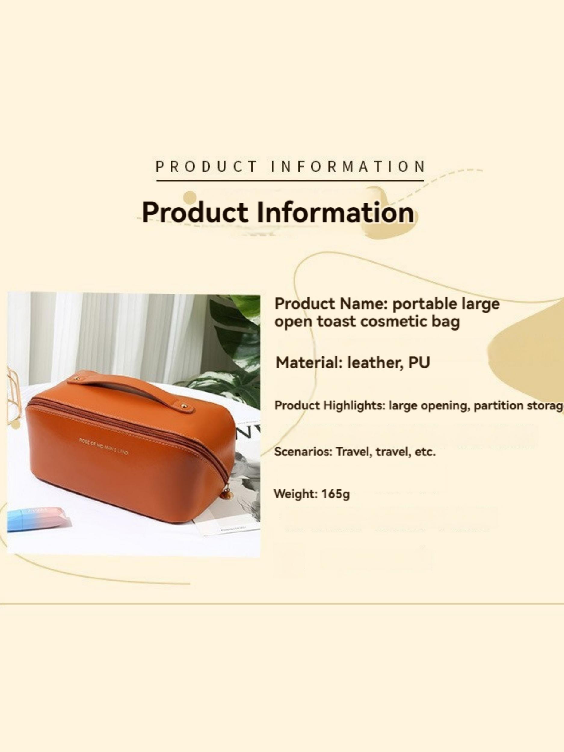 Multifunctional Waterproof PU Travel Toiletry Bag, Large Capacity Makeup Organizer, Portable Handheld Cosmetic Storage Pouch