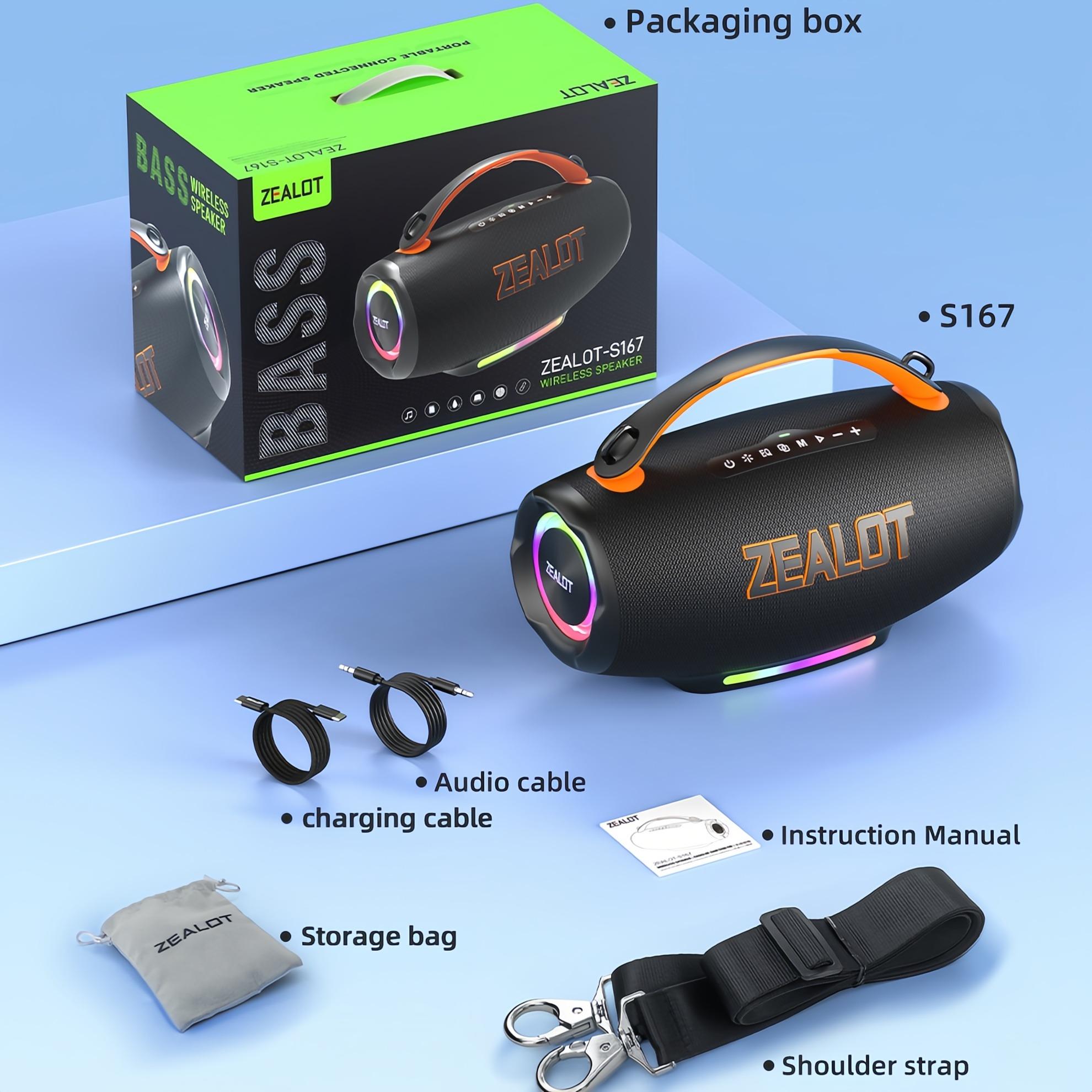 ZEALOT 100W ポータブルワイヤレススピーカー24000mAh ZEALOT Party Bluetooth Speaker, 100W HIFI Stereo & Heavy Bass