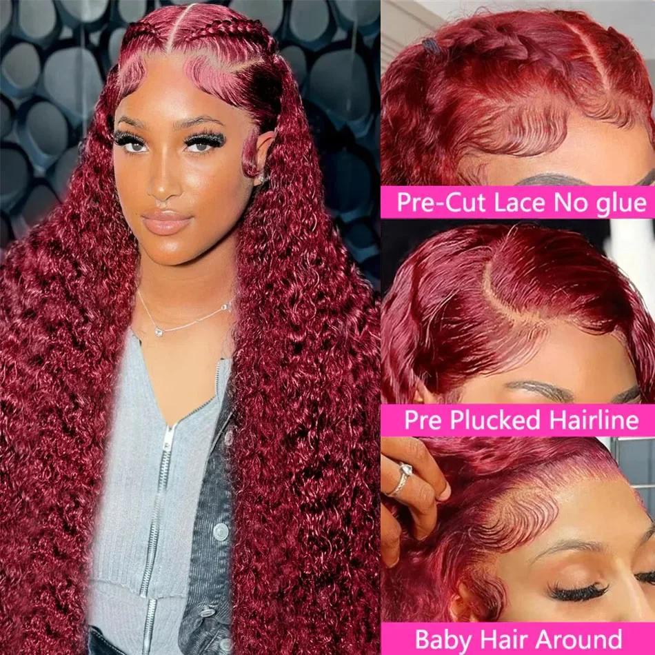 [New In] Tahikie 200% Density 99J 7x6 Glueless CLosure With Drawstring One-Step HD Lace 13x6 Frontal HD Lace Curly Wave Human Hair Wigs For Women TikTokShopSummerTurnup dealsforyoudays