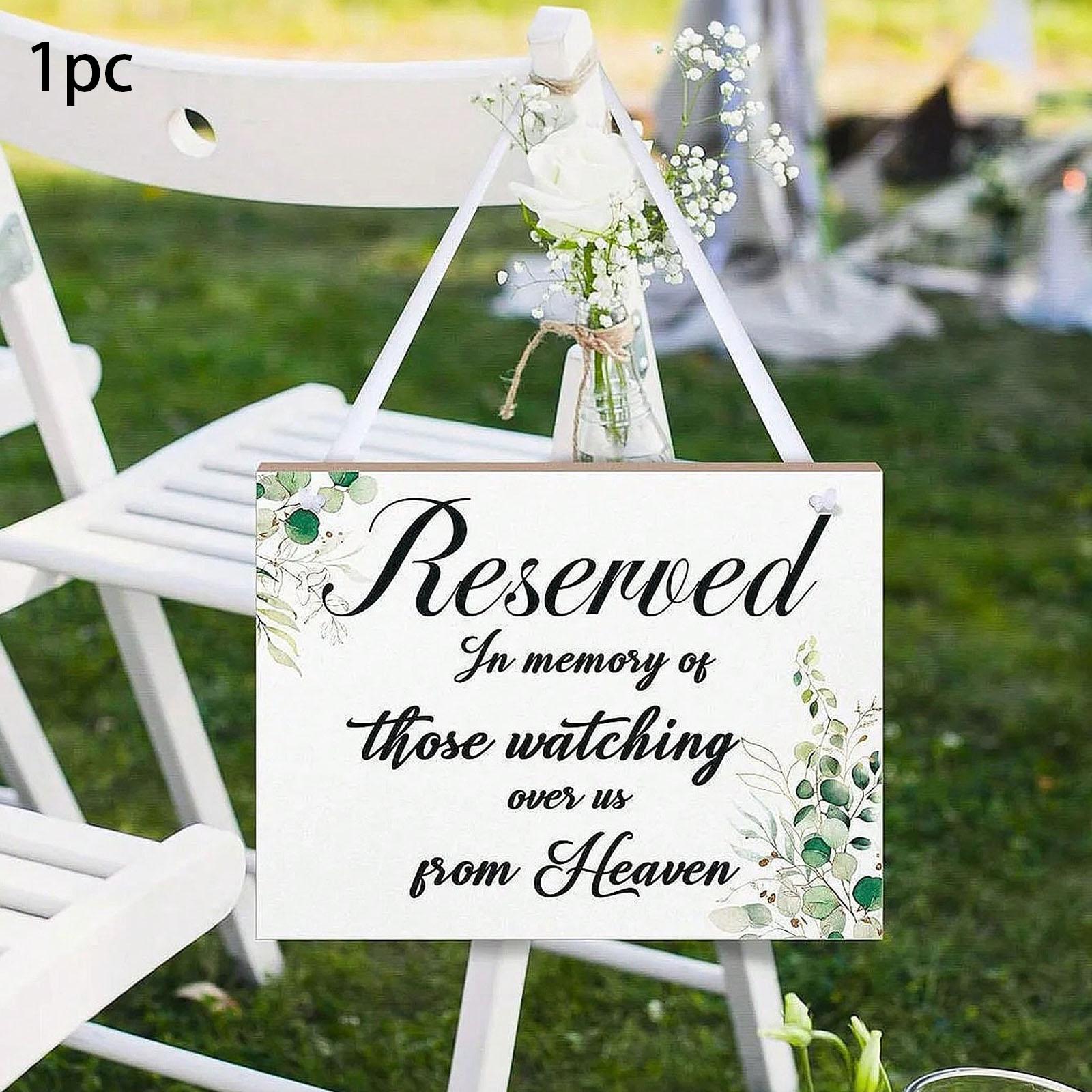 Wedding Reservation Sign Wooden Memorial for Deceased, Wedding Wood Memorial Plaque, Celebrate Heaven Ceremony, Restaurant Seat Banner (eucalyptus)