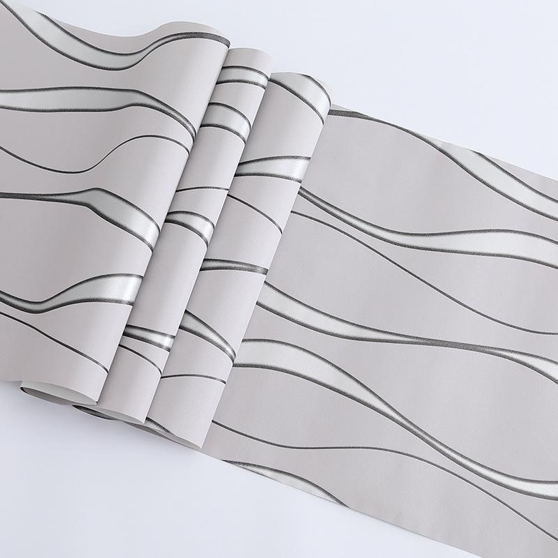 One roll of self-adhesive wavy striped PVC wallpaper, Waterproof decorative wallpaper, easy to install, simply tear and stick, waterproof, removable, easy to clean, and cut to size, suitable for bedroom, living room, TV background wall, decoration
