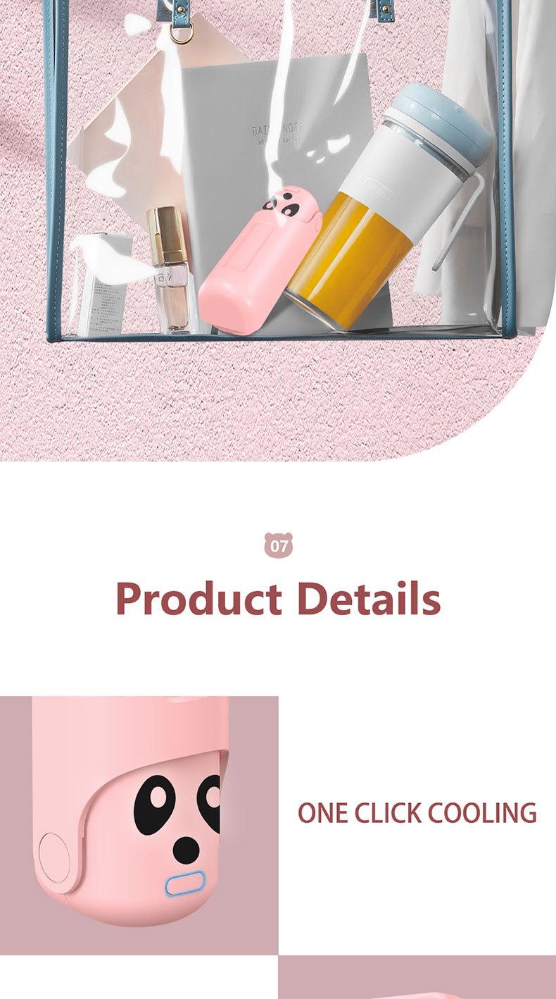 Foldable Handheld Portable Power Bank Mini Fan USB Rechargeable Desktop Fan with Wired Power Bank Portable Fan Mobile Power Bank Charger Pink Folding fan