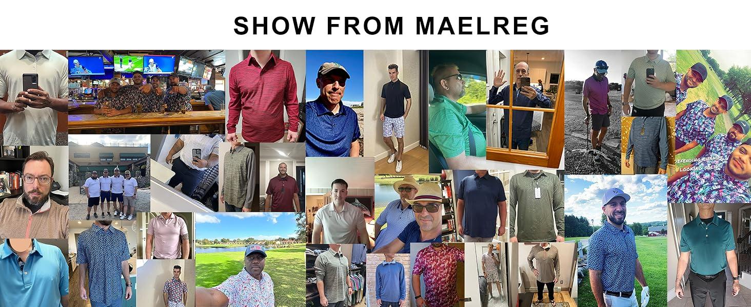 M MAELREG Men's Plain Golf Polo Shirt, Lightweight Performance Shortsleeve Athletic Top, Stretch Comfortable Casual Menswear SpringStatements