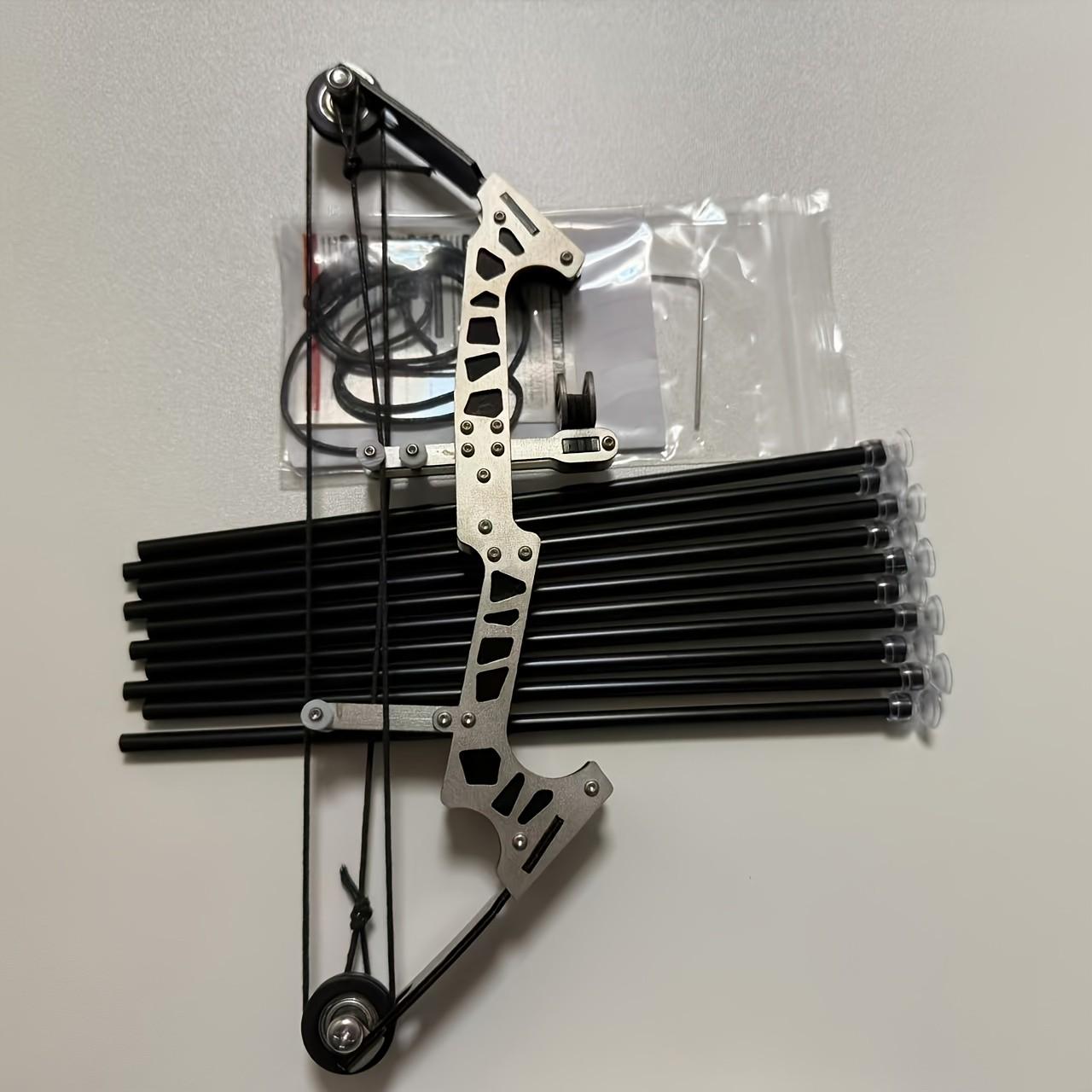 Multifunctional 10.24 Inch Mini Bow Set Stainless Steel Dual Hand Design Outdoor Entertainment Practice Includes 10 Arrows Target