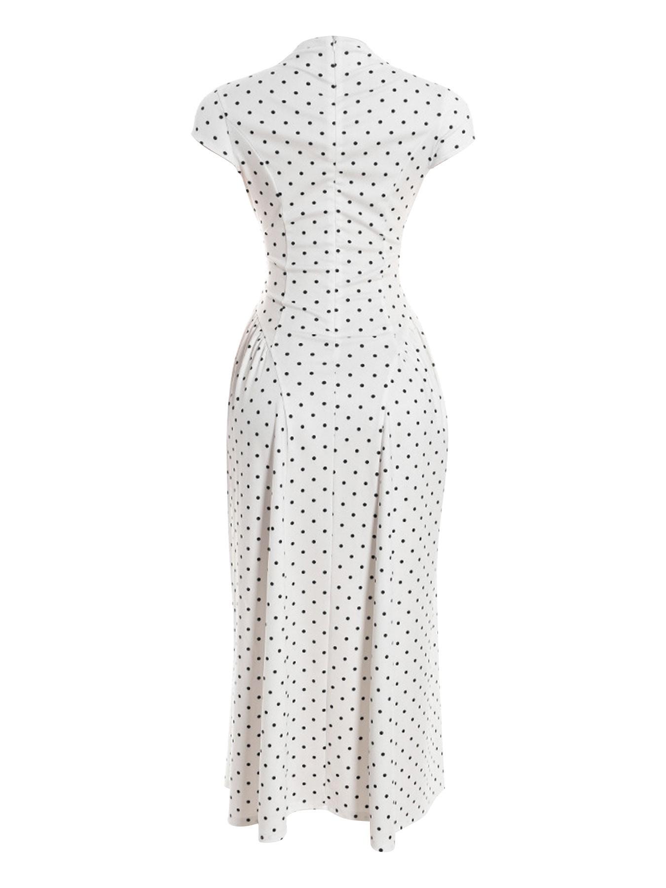 Boho Polka Dot Print A-Line O-Neck Maxi Dress, Elegant Summer Party Casual Long Dress for Women, Fashion Dress for Holiday Boho Polka Dot Print A-Line O-Neck Maxi Dress, Elegant Summer Party Casual Long Dress for Women, Fashion Dress for Holiday