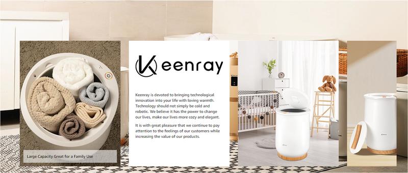 Keenray Towel Warmers, Luxury Bucket Towel Warmer, Large Towel Warmer for Bathroom, Auto Shut Off, Fits Up to Two 40"X70" Oversized Towels, Bathrobes, Blankets, PJ's and More, CL1