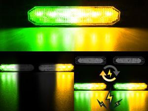 Nilight 4PCS 6LED Amber & Green Strobe Lights – Surface Mount Flashing Lights with Sync Feature | Ultra Slim 12V/24V for Cars, Trucks, Vans & Off Road Vehicles
