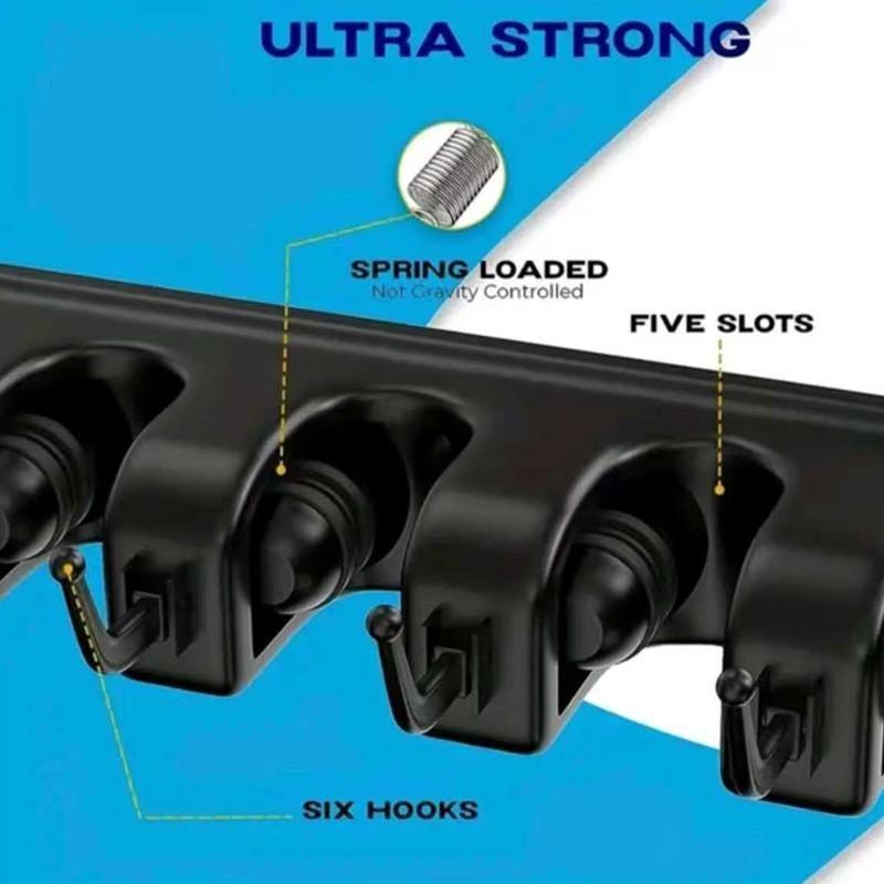 Multi-function Magic Broom & Mop Hook, WallMounted Storage, 1 Count Multi-grid Broom &Mop Holder, Portable Household Broom & MopOrganizer, Plastic Hooks, Space Saver Organizer, Home Supplies #TOPPICKS