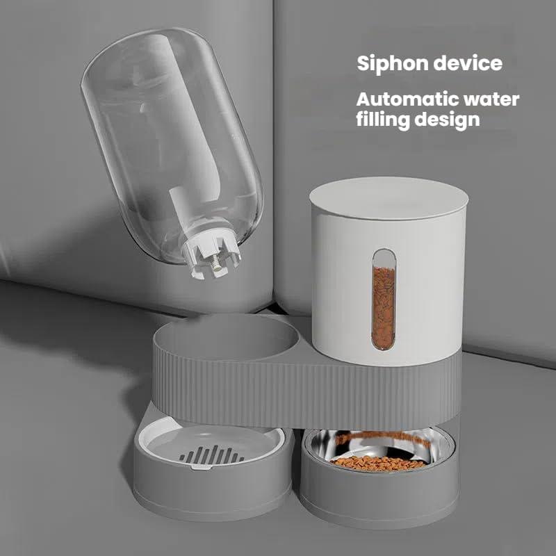New Automatic Cat Feeder and Waterer, Dog Bowl and Cat Dish Combo, Dual Function Drinking Machine, Ideal for Dogs and Cats