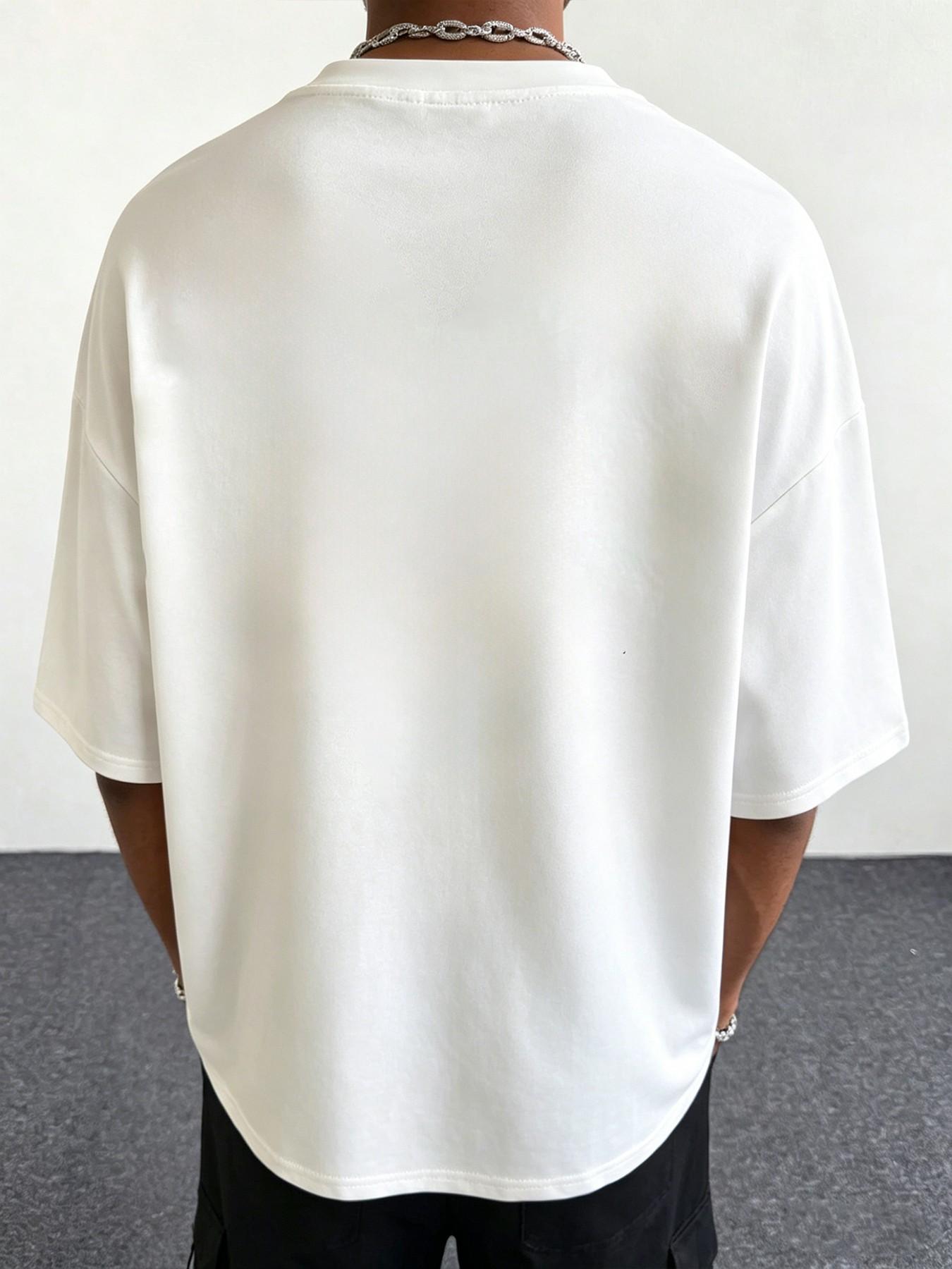 Y2K Aesthetic Heart Eye Graffiti Men's T-Shirt, Streetwear Hip Hop Casual Loose Fit Short Sleeve Top, Daily Wear Graphic Tee