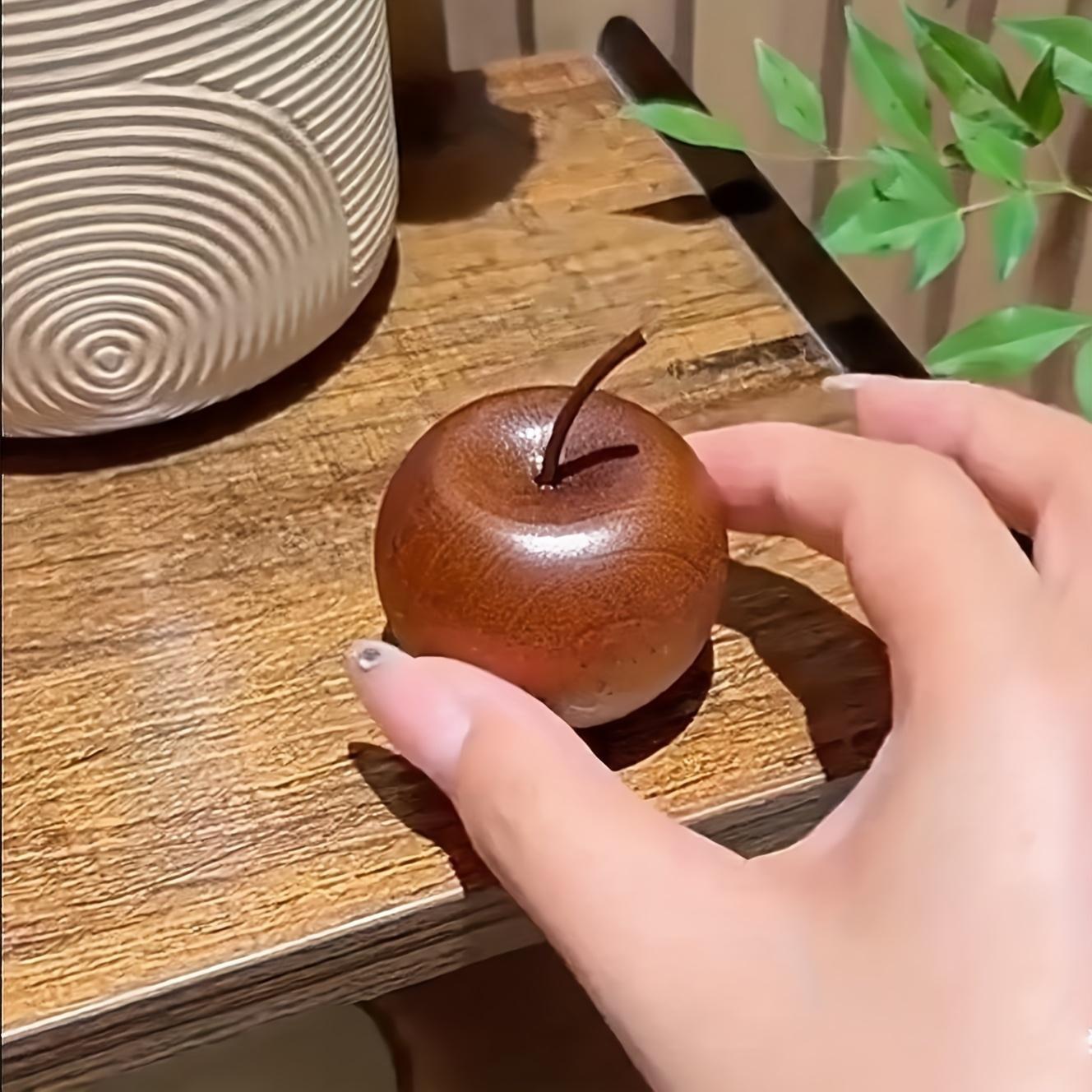 Elegant Apple Scent Diffuser, Natural Wood Grain, Holiday Gift Essential Oil Diffuser, Car and Home Air Freshener, Mini Cute Decorative Aroma Dispenser