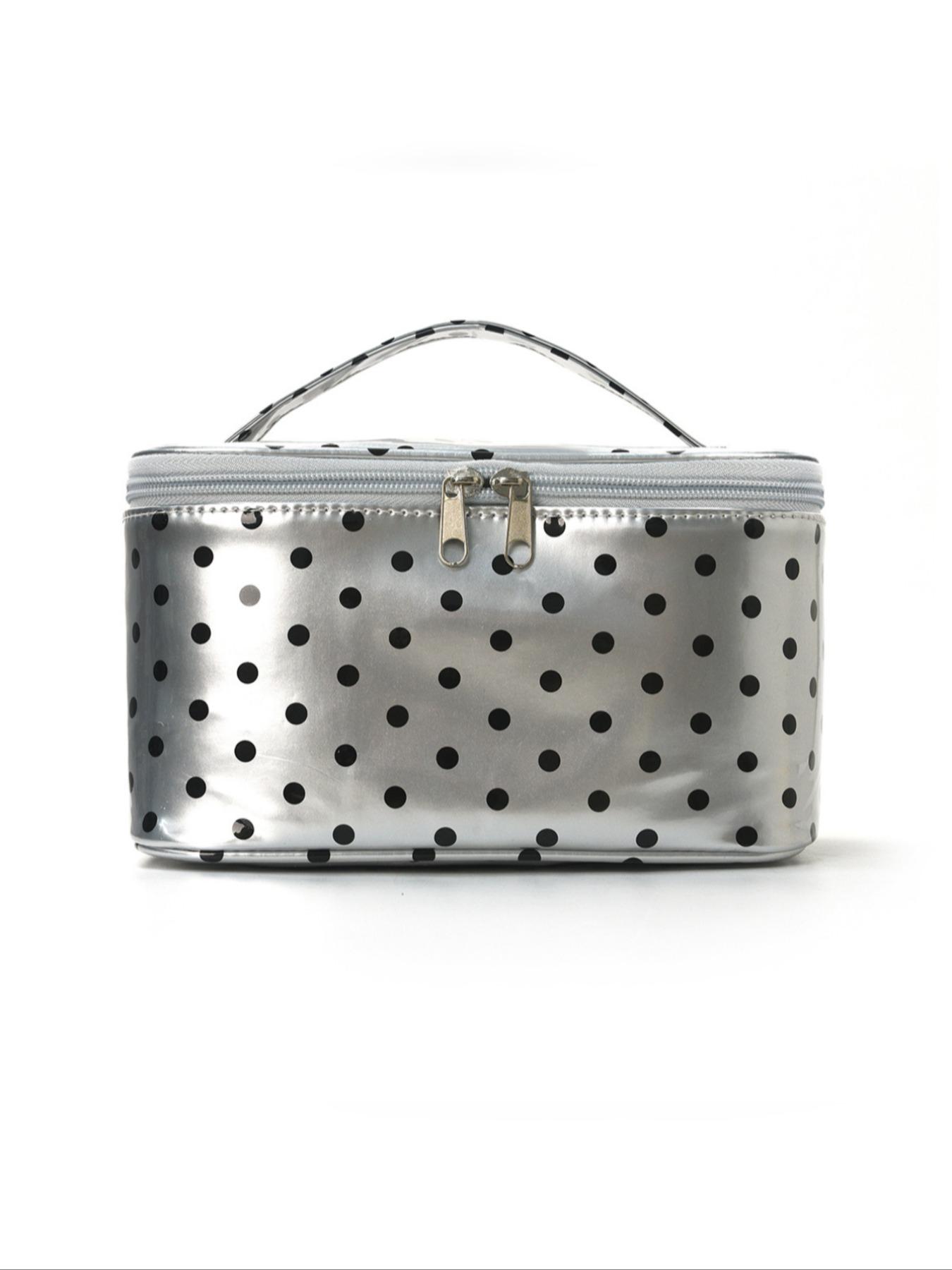 Polka Dot Makeup Bag, High Aesthetic Large Capacity Multi-Functional Storage Bag, Outdoor Travel Portable Handheld Organizer, Cosmetic Travel Bag
