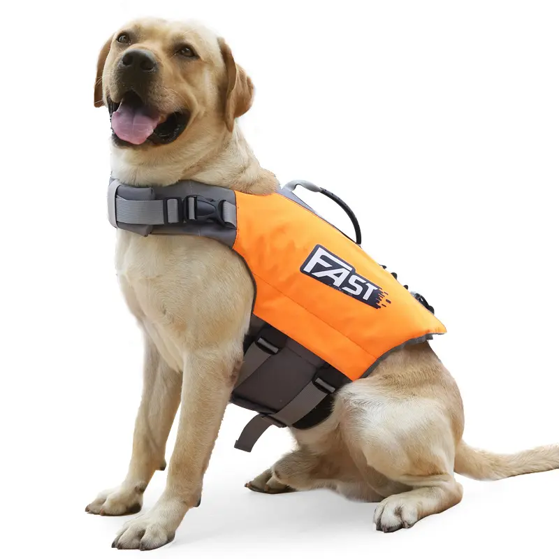 Medium-Large Dog Life Jacket, Polyester Adjustable Buoyancy Vest for Swimming, Outdoor Water Safety