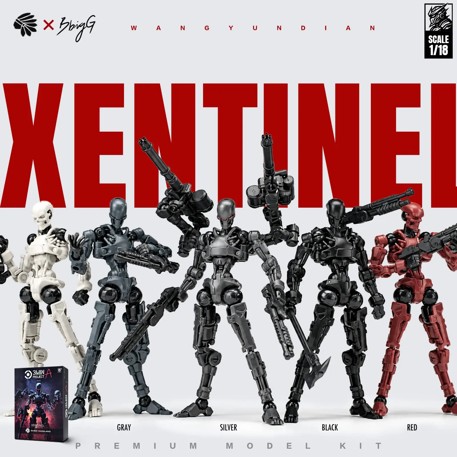 2-Pack 1/18 Scale Mechanical Robot Toys, Articulated Metal Model Kit, 10cm Collectible Figurine Dolls, Includes Replacement Parts & Display Stand