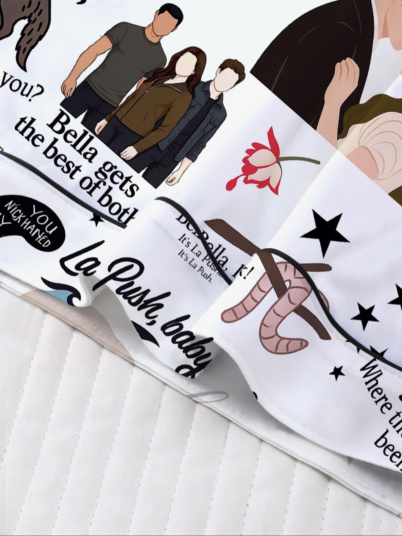 【Valentine's Day Pajamas】 Set, Twilight Print Couple Women Sleepwear, Short Sleeve Button-Up Top & Elastic Shorts, Casual Home Wear