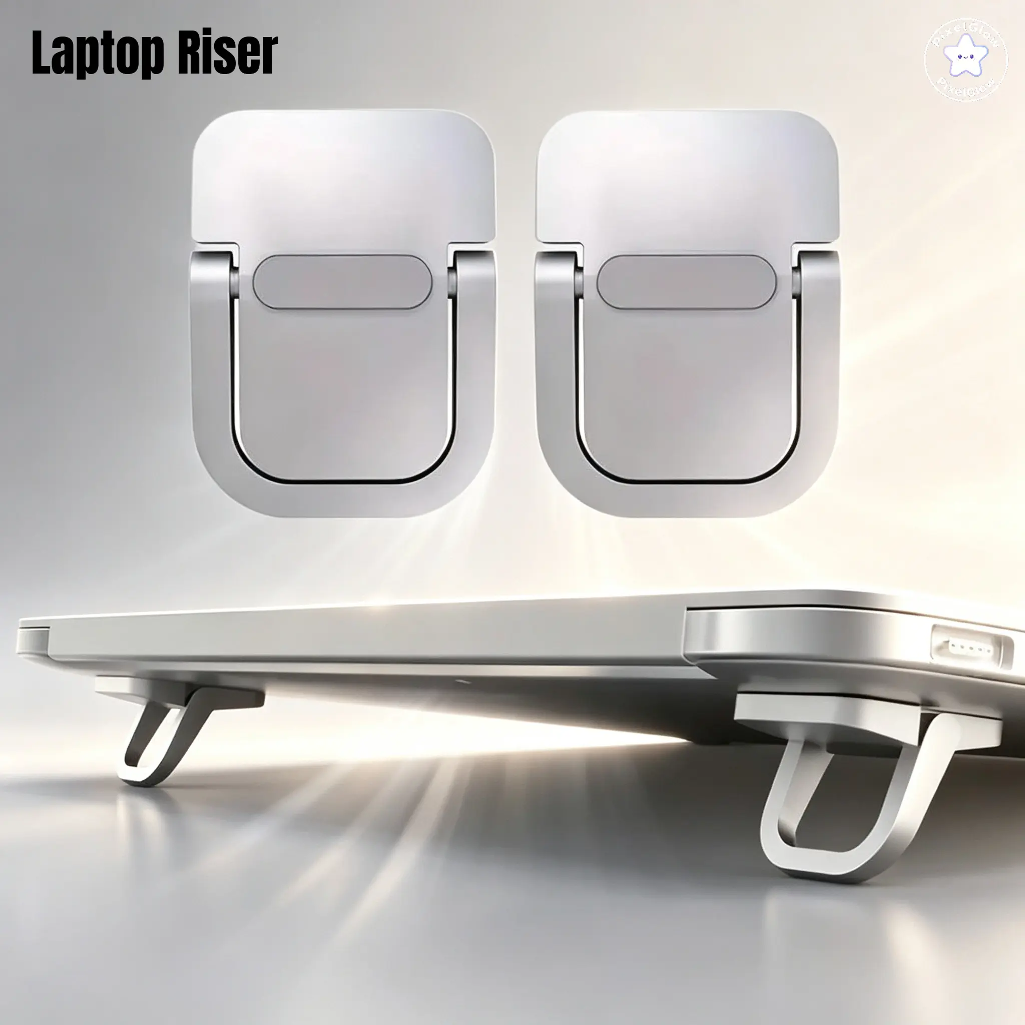 2 PCS Ergonomic Adjustable Laptop Riser, Ventilated Portable Notebook Holder, Universal Computer Stand For Home Office Desk Setup, Relieve Neck Strain