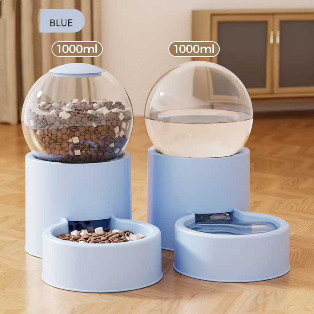 New Automatic Cat Feeder & Water Dispenser Large-Capacity Cat Bowl, Pet Food Storage Container Pet Watering Wonder
