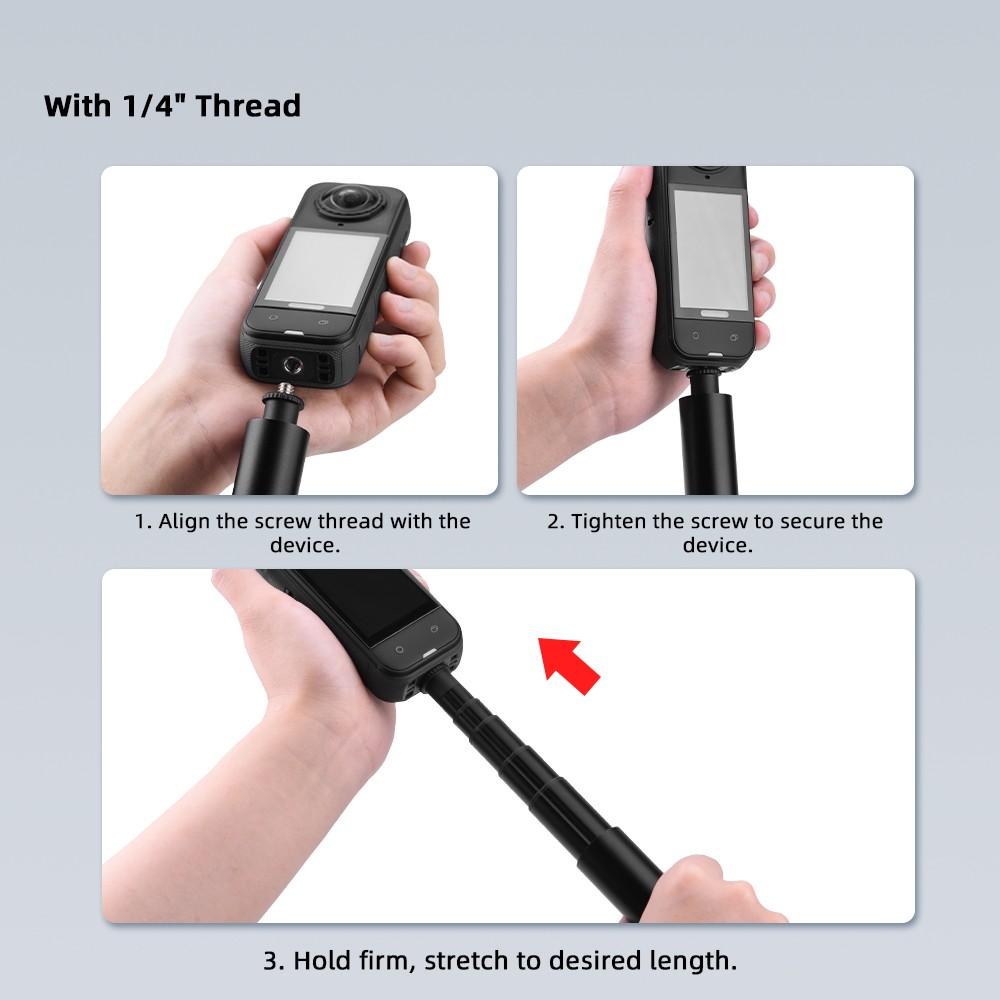 Pocket 4/3 Extended Selfie Stick, Action4 Extension Pole, Insta360 X5 Tripod Stand Accessory, Perfect for Photography Lovers