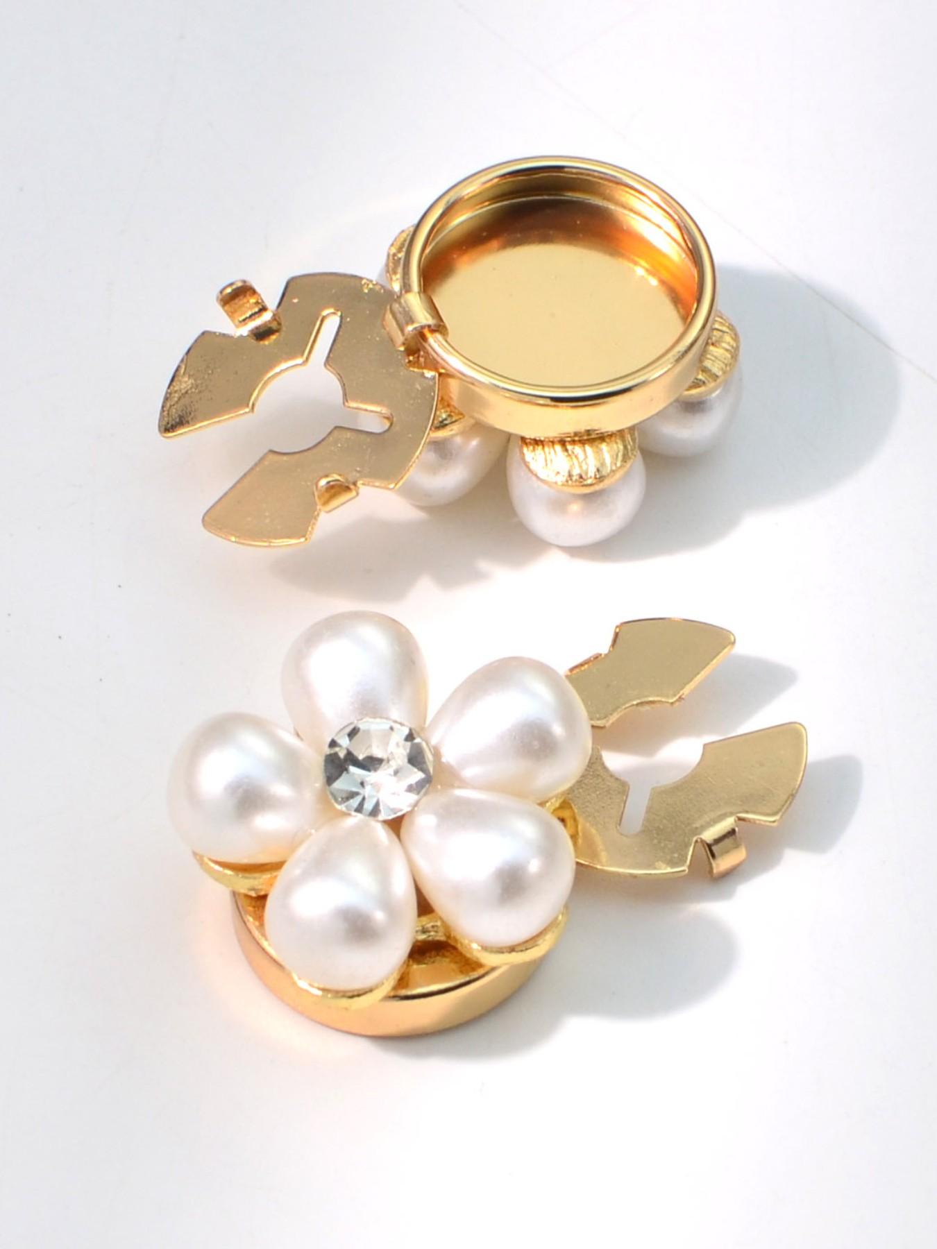 Elegant Style Pearl Shirt Button Covers for Women, Luxury Fashion Accessories, Decorative Button Sets, Turtle Shape Design, Perfect for Blouses
