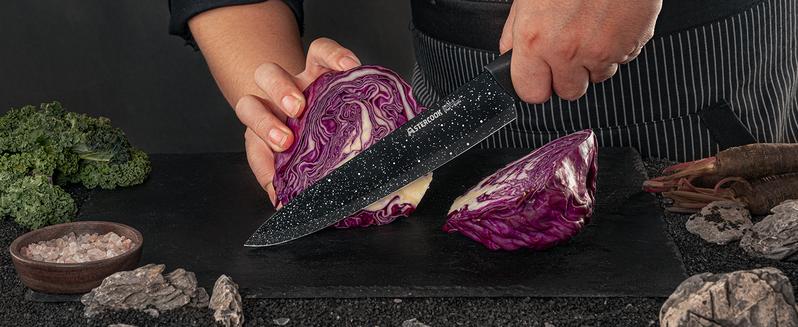 Astercook 6 Piece Kitchen Knife Set, High Carbon German Stainless Steel Knife Set, Super Sharp, Dishwasher Safe Block Cooking Cutting Astercook 6 Piece Kitchen Knife Set, High Carbon German Stainless Steel Knife Set, Super Sharp, Dishwasher Safe Block Cooking Cutting