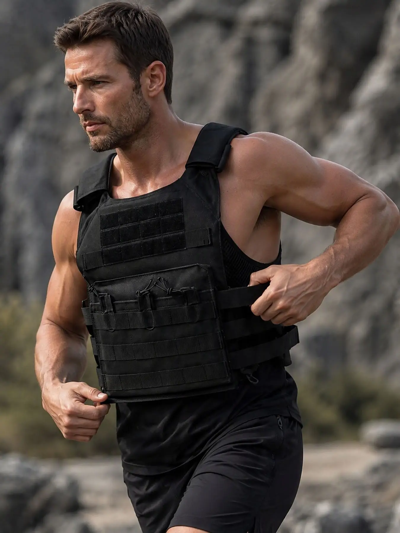Sports Vest for Outdoor Exploration, Modular Molle Mounting, Reinforced Seam Side Panel, Camping Adventure Wear, All Seasons