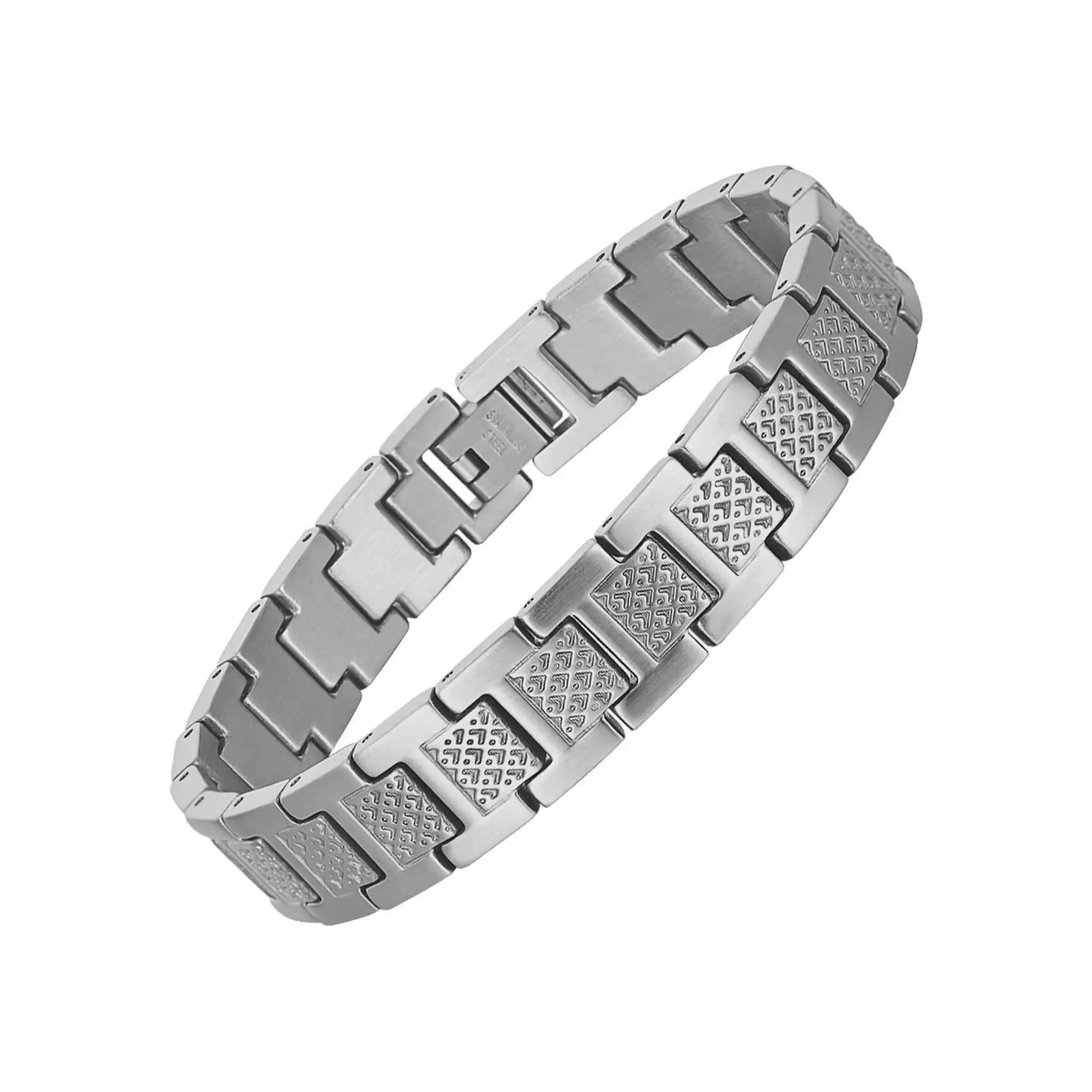 Elegant Stainless Steel Bracelet Wristband, Crocodile-Pattern Titanium Steel Bangle, Men's Holiday Gift Option, Fashionable Casual Wearable Jewelry Accessory
