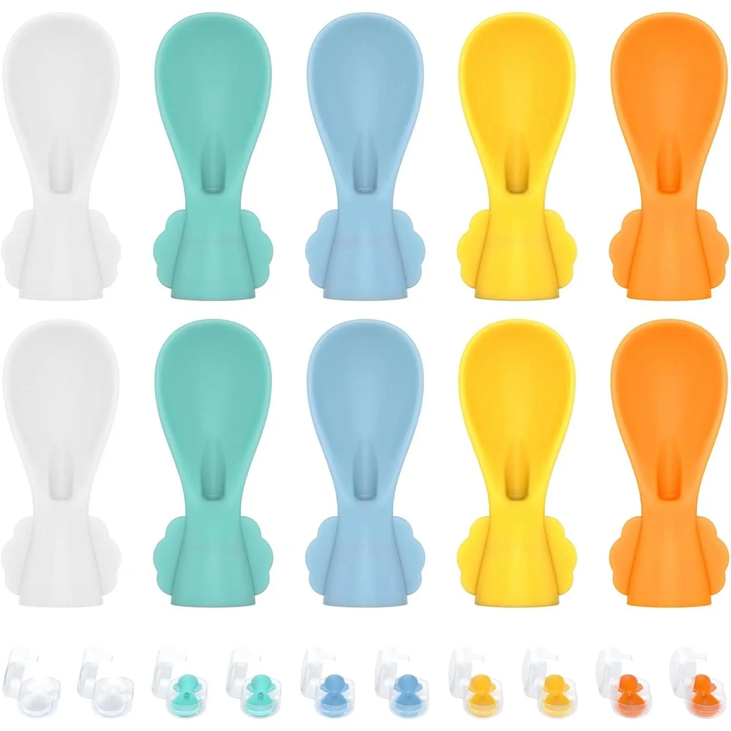 10 Pack Silicone Baby Food Pouch Spoon Attachment, Universal Fit Travel-Friendly Squeeze Pouch Spoons(Gift)