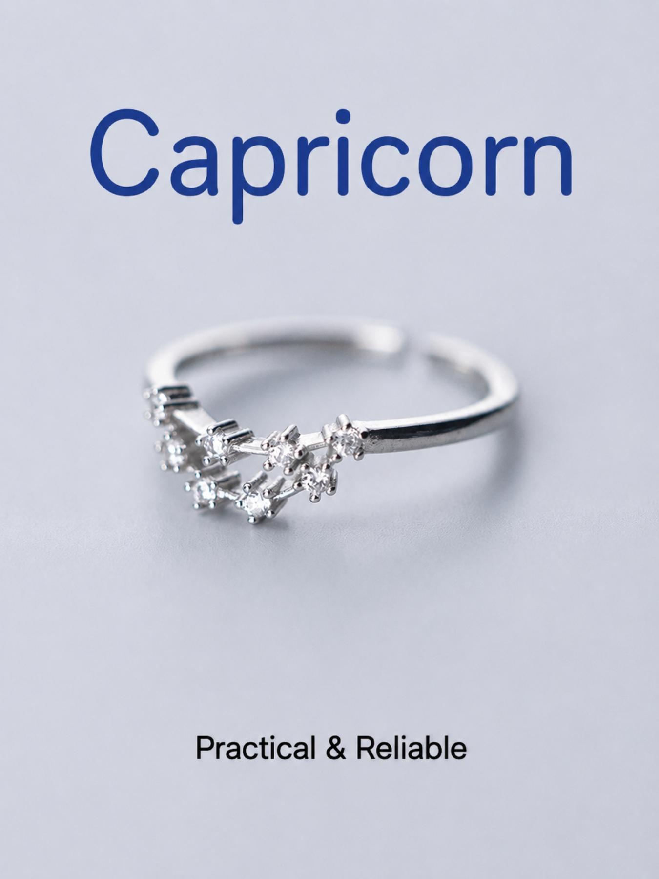 12 Zodiac Constellation Rings Set, Adjustable Open Star Sign Rings, Silver Tone Astrology Jewelry for Women, Fashion Ring