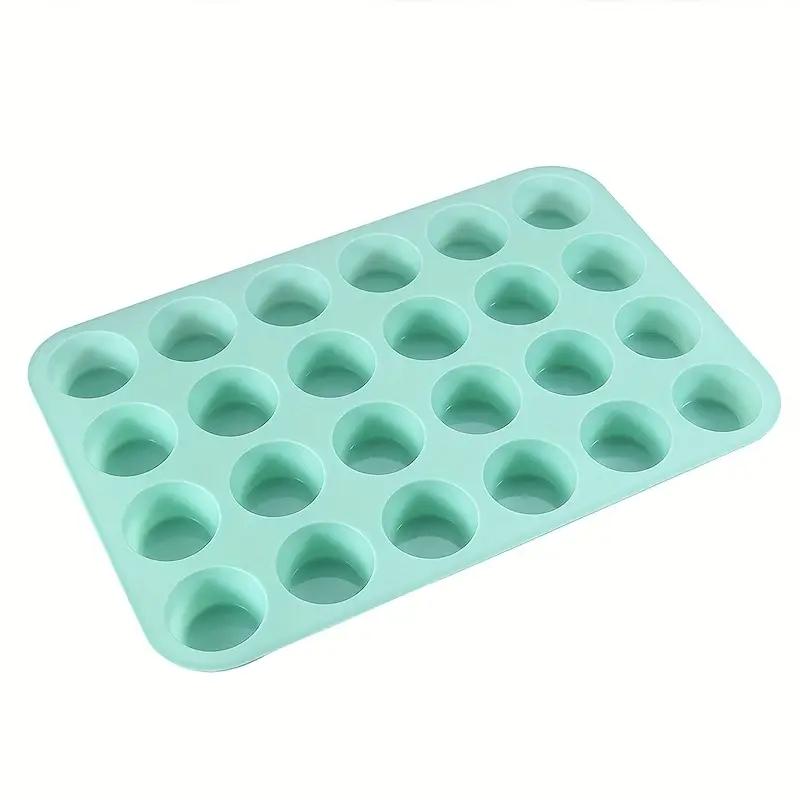 Silicone Mini Muffin Pan, 2counts/set 24-cavity Mini Muffin Pan, Non-stick Baking Cupcake Pan, Oven Accessories, Baking Tools, Kitchen Gadgets, Baking Supplies, Nonstick Cupcake Pans