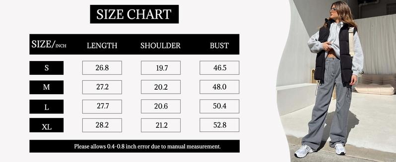 UANEO Women Winter Oversized Puffer Vest Lightweight Stand Collar Flysleeve Insulated Padded Puffy Jackets Coat with Pockets #TikTokShopBlackFriday