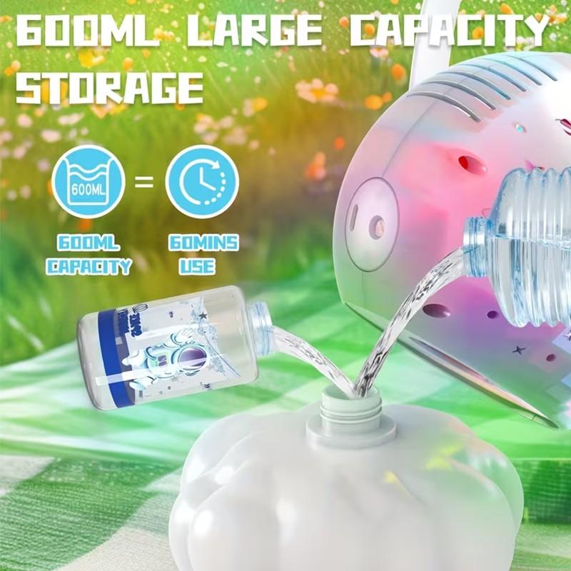 7 Color LED Light Rechargeable Bubble Machine, 20oz (600ml) Large Capacity Atmosphere Light, Automatic Bubble Blower, Perfect for Parties, Boys & Girls Birthday Holiday Gifts