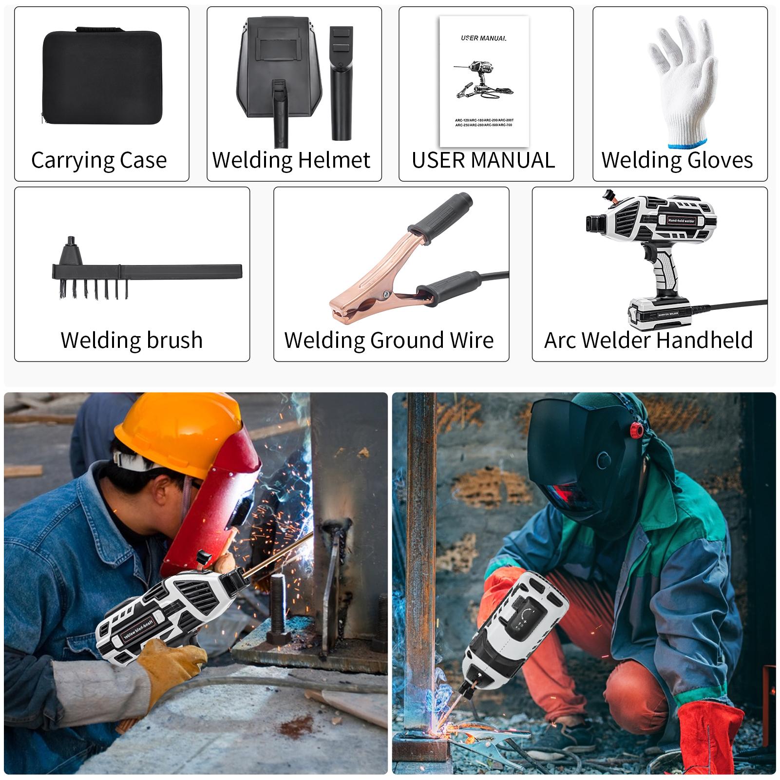 110V Welding Machine Handheld, 110V Portable Stick Welder 20pcs Rods, IGBT HandHeld Welder Machine with Hot Start Arc Force Anti-stick ARC Welder Gun, 6 Variable Current Adjustment