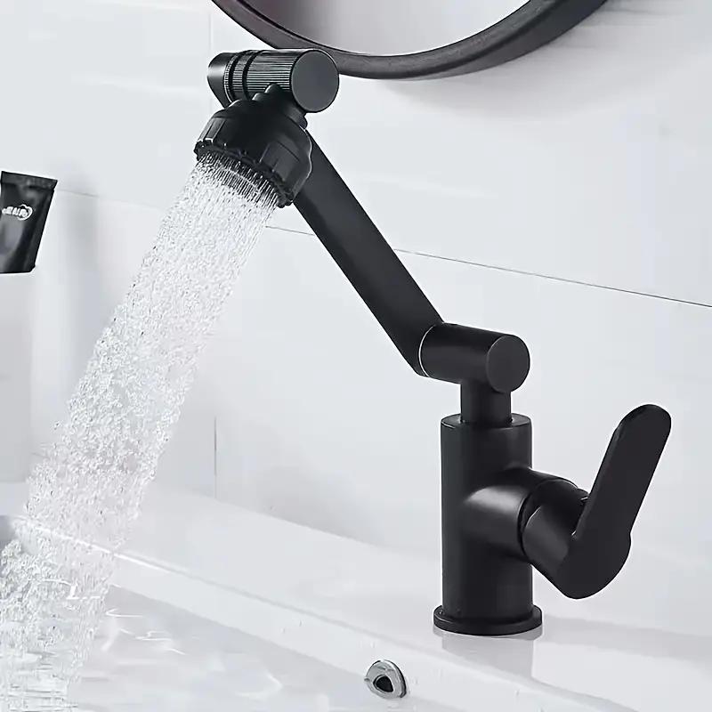 1080° Swivel Kitchen Sink Faucet Bathroom Faucet Mixer Deck Mount Splash Resistant Shower Faucet