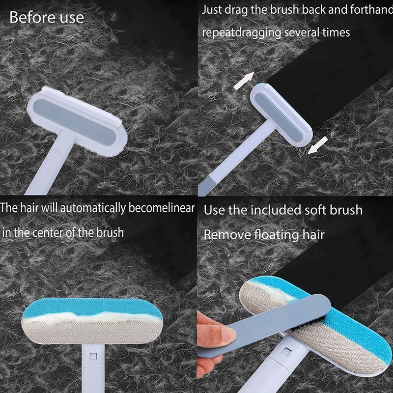 Multi-Functional Pet Bidirectional Felt Bristle Adhesive Brush, Effective Cleaning Tool Hair Remover for Cats and Dogs, Ideal for Sofa, Carpet, and Pet Beds