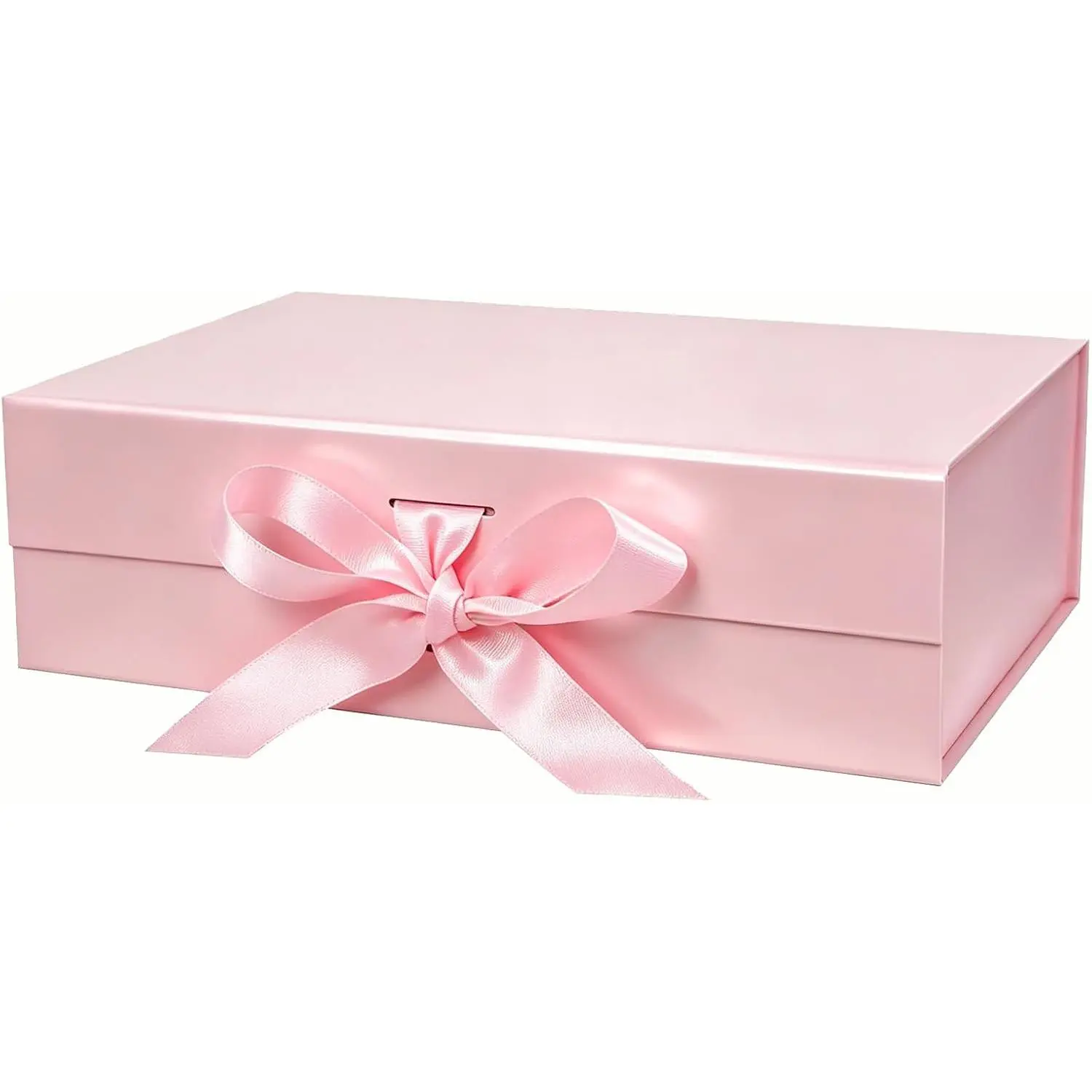 Box with Ribbon 10.2"x9"x3.74", Luxury Collapsible  Box with  Lid for Bridesmaid Groomsman Proposal, Wedding, Birthday & Christmas  Packaging