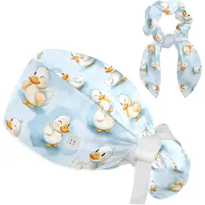 Scrub Cap, Nurse Hat, Surgical Cap with Hair Scrunchy