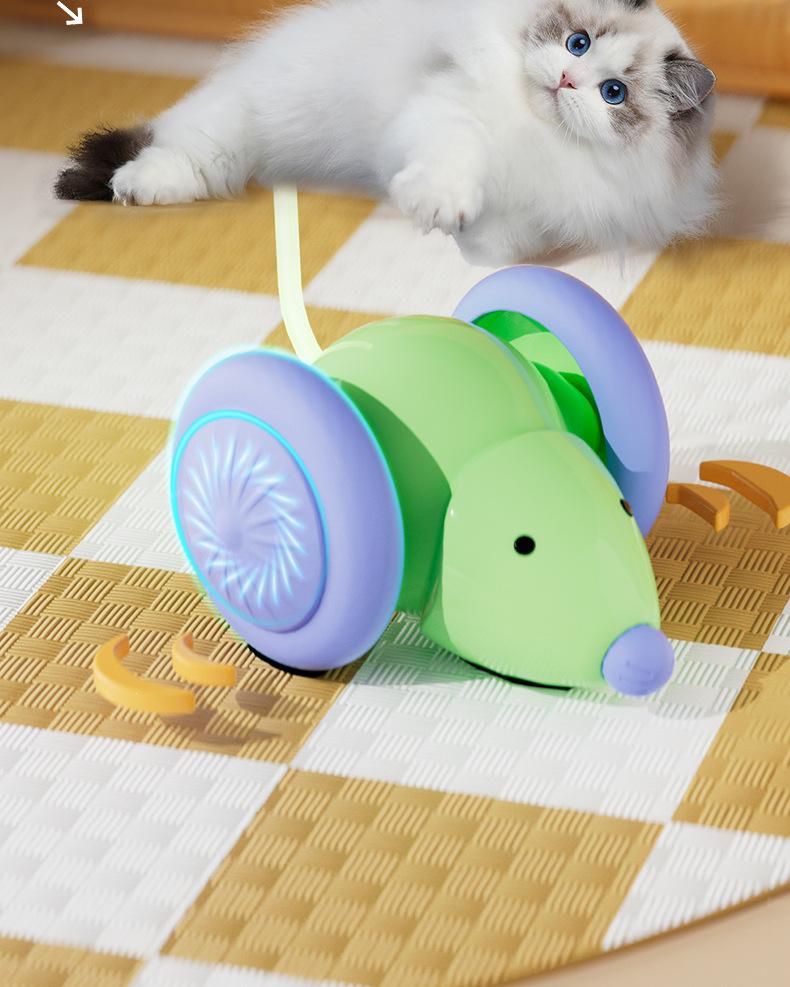 Pet toy - Self-amusement device to relieve boredom for cats.Electric mouse, intelligent running vehicle.Cat and mouse toy "Mimi"