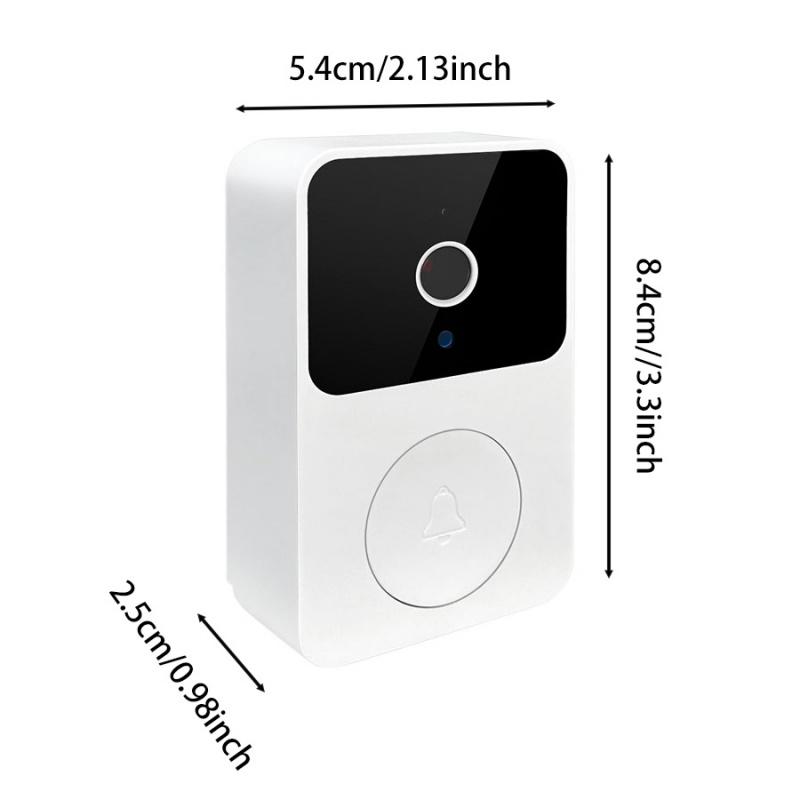 1pc SMCM Wireless Video Doorbell with HD Camera, Wide Angle, Intelligent Voice Intercom, WiFi Enabled, Battery/USB Dual Power, 400mAh Rechargeable Lithium Polymer Battery, App Control, HD Night Vision, 2.4G WiFi Only