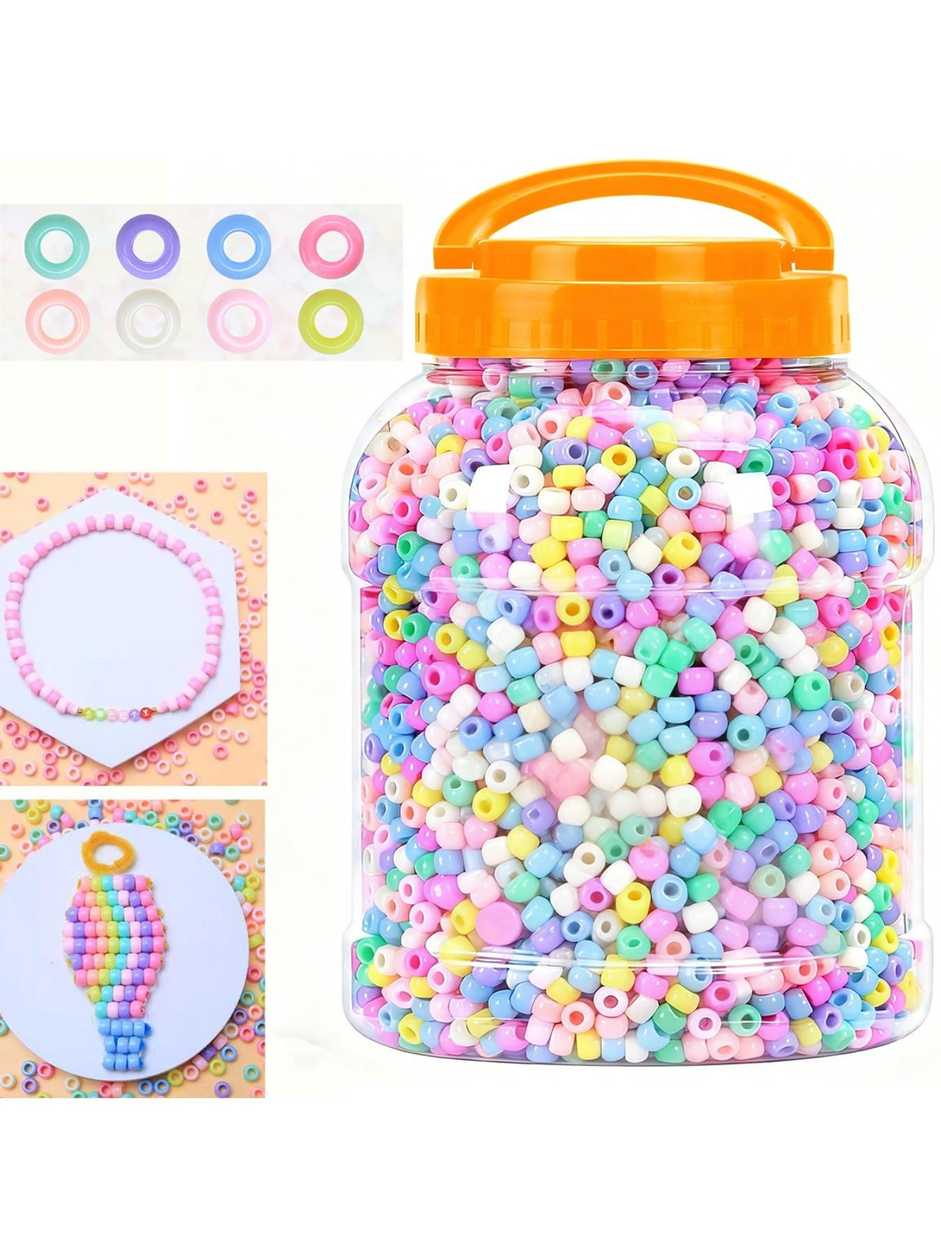 3900pcs 9mm Multicolor Pony Beads, Bucket Packaging, Portable Storage, Ideal for Friendship Bracelets, Keychains, Necklaces, DIY Jewelry Making