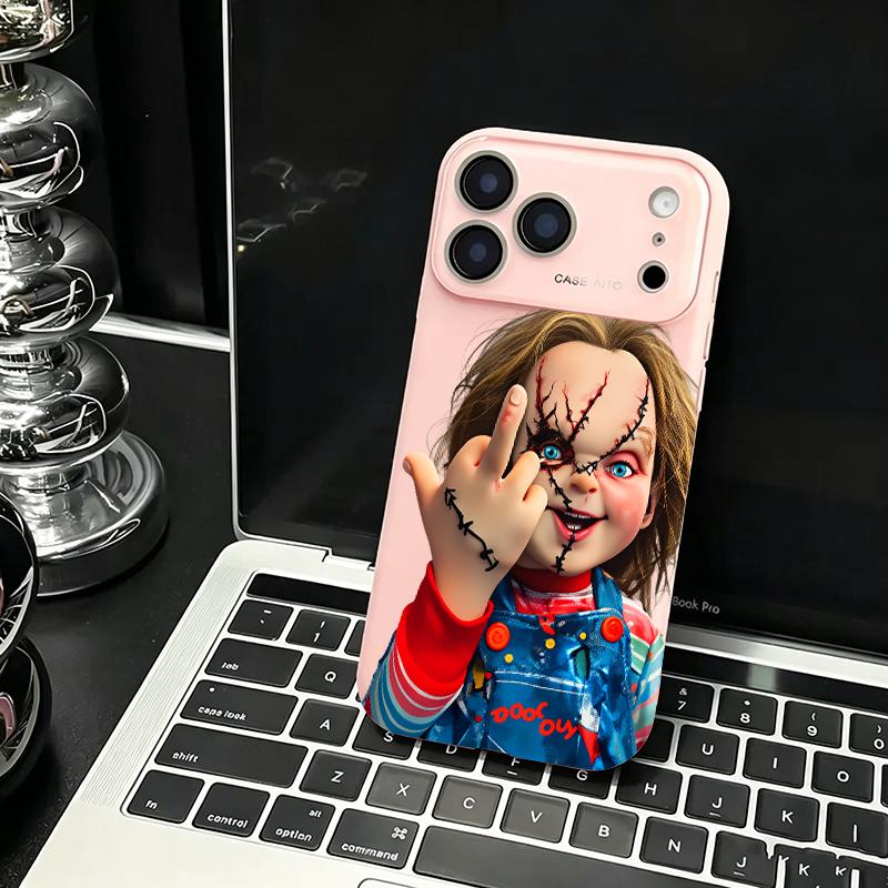 Chucky Creepy Gesture Pattern Liquid Casing for iPhone 17, 16, 15, 14, 13, 12, 11 (Pro, ProMax, Plus) - Large Window, Skin-Touch Border, Shock-Absorbing, Camera Protection for Smartphone, Cellphone, Handheld Devices, Protector Chucky Creepy Gesture Pattern Liquid Casing for iPhone 17, 16, 15, 14, 13, 12, 11 (Pro, ProMax, Plus) - Large Window, Skin-Touch Border, Shock-Absorbing, Camera Protection for Smartphone, Cellphone, Handheld Devices, Protector