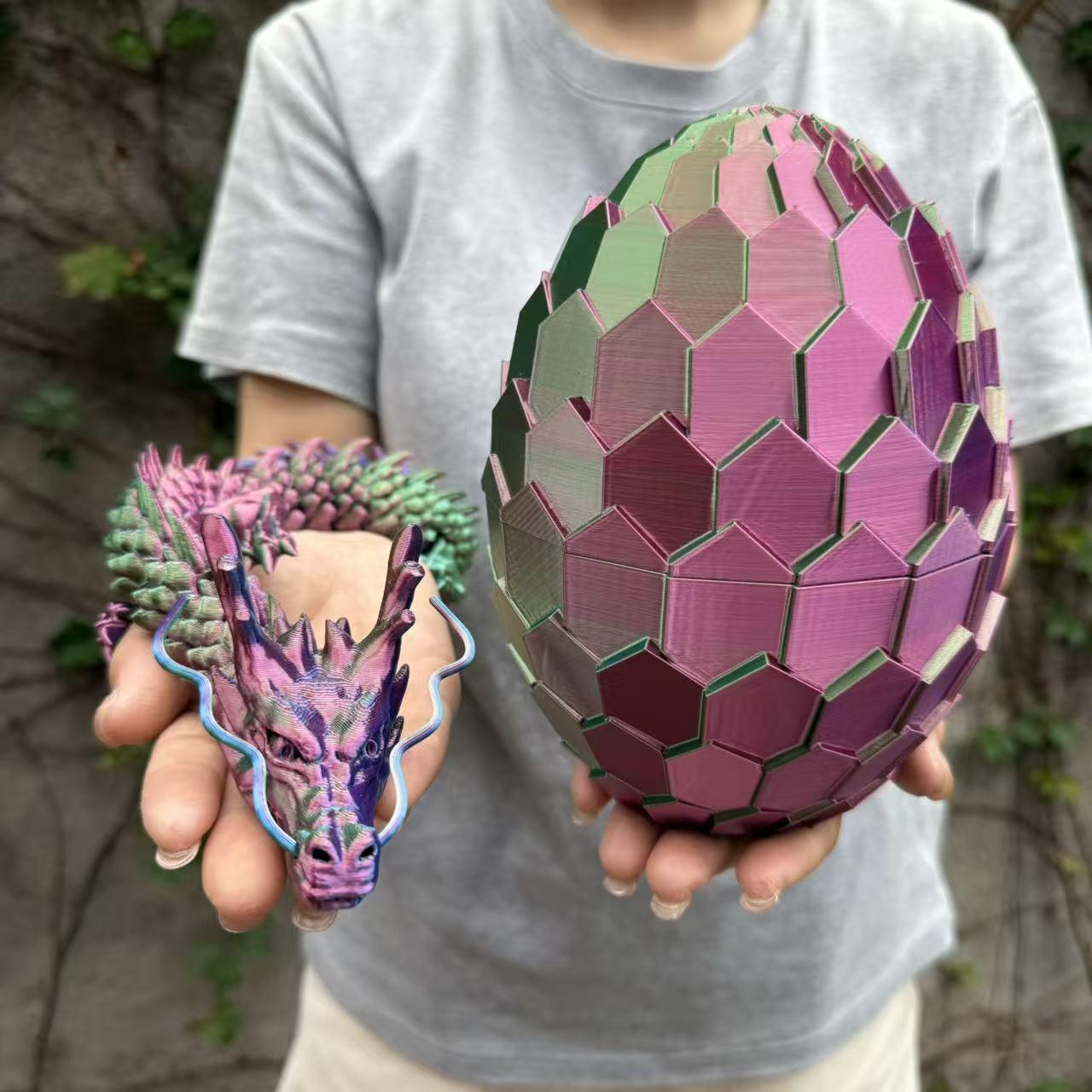 2pcs 3D Printed Dragon Egg Shaped Decorative Eggs, Collectible Figurines, Home Decoration Gift, Party Supplies, Perfect Christmas & New Year Present